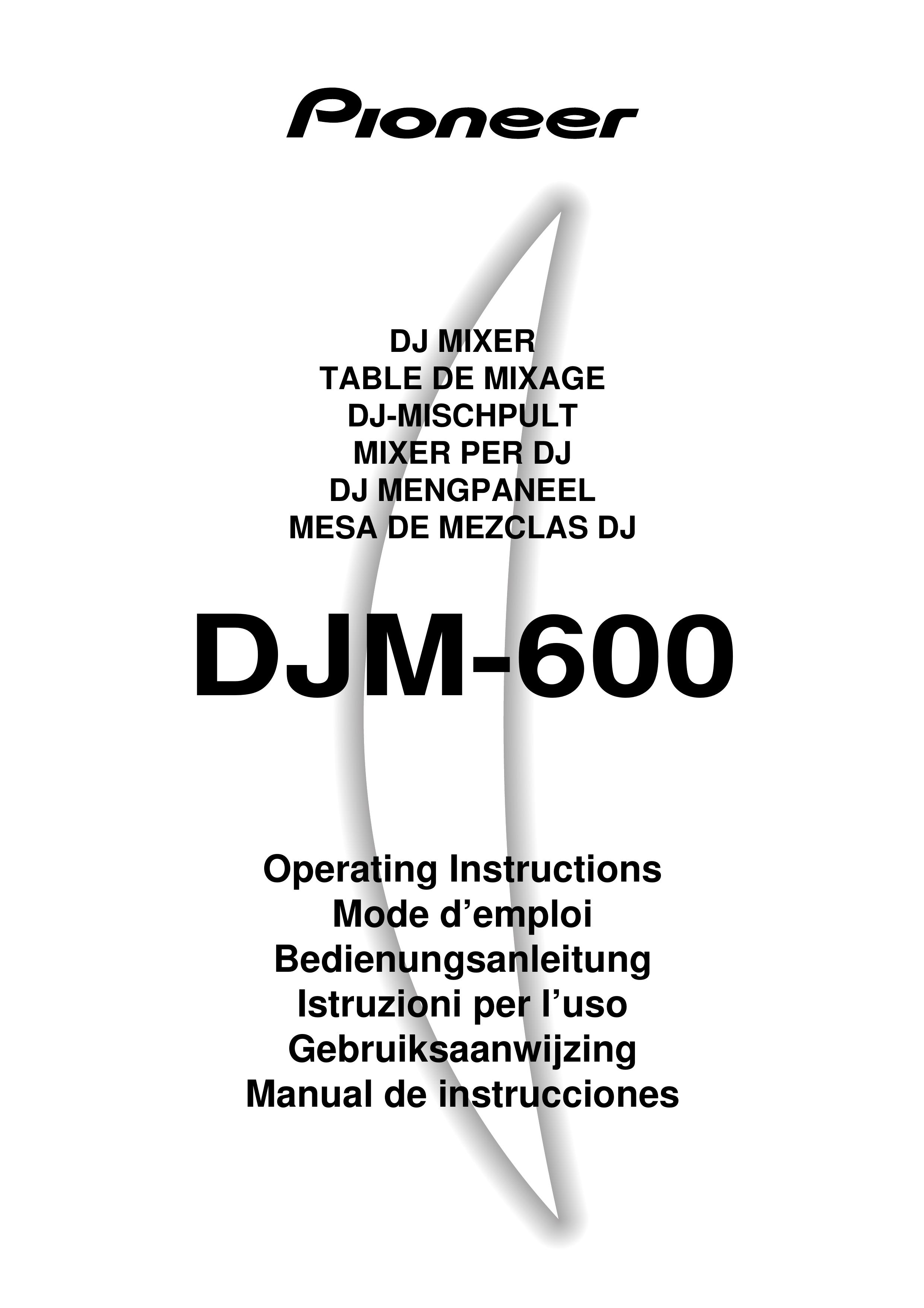 Pioneer DJM-600 Musical Instrument User Manual