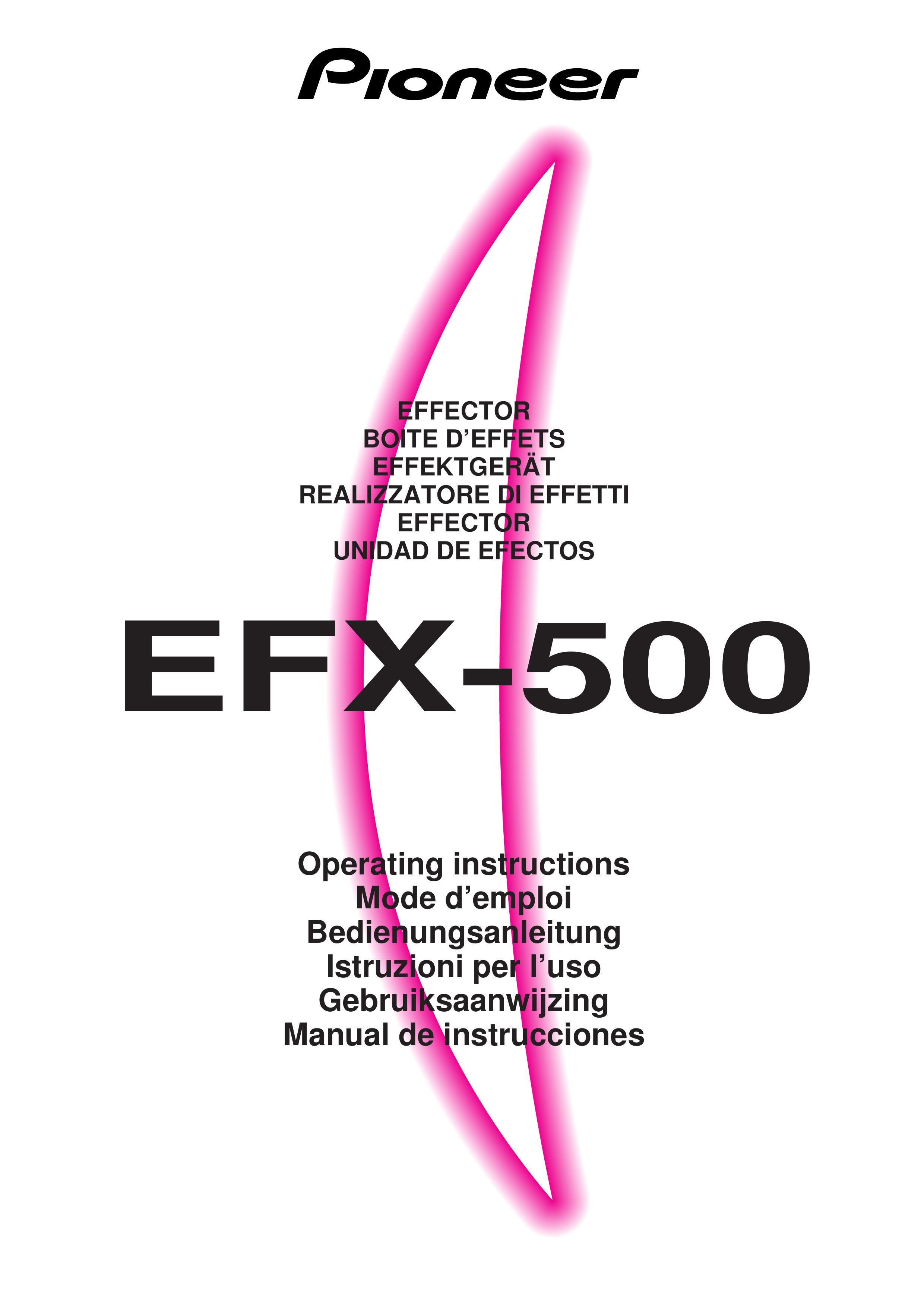 Pioneer Efx-500 Musical Instrument User Manual