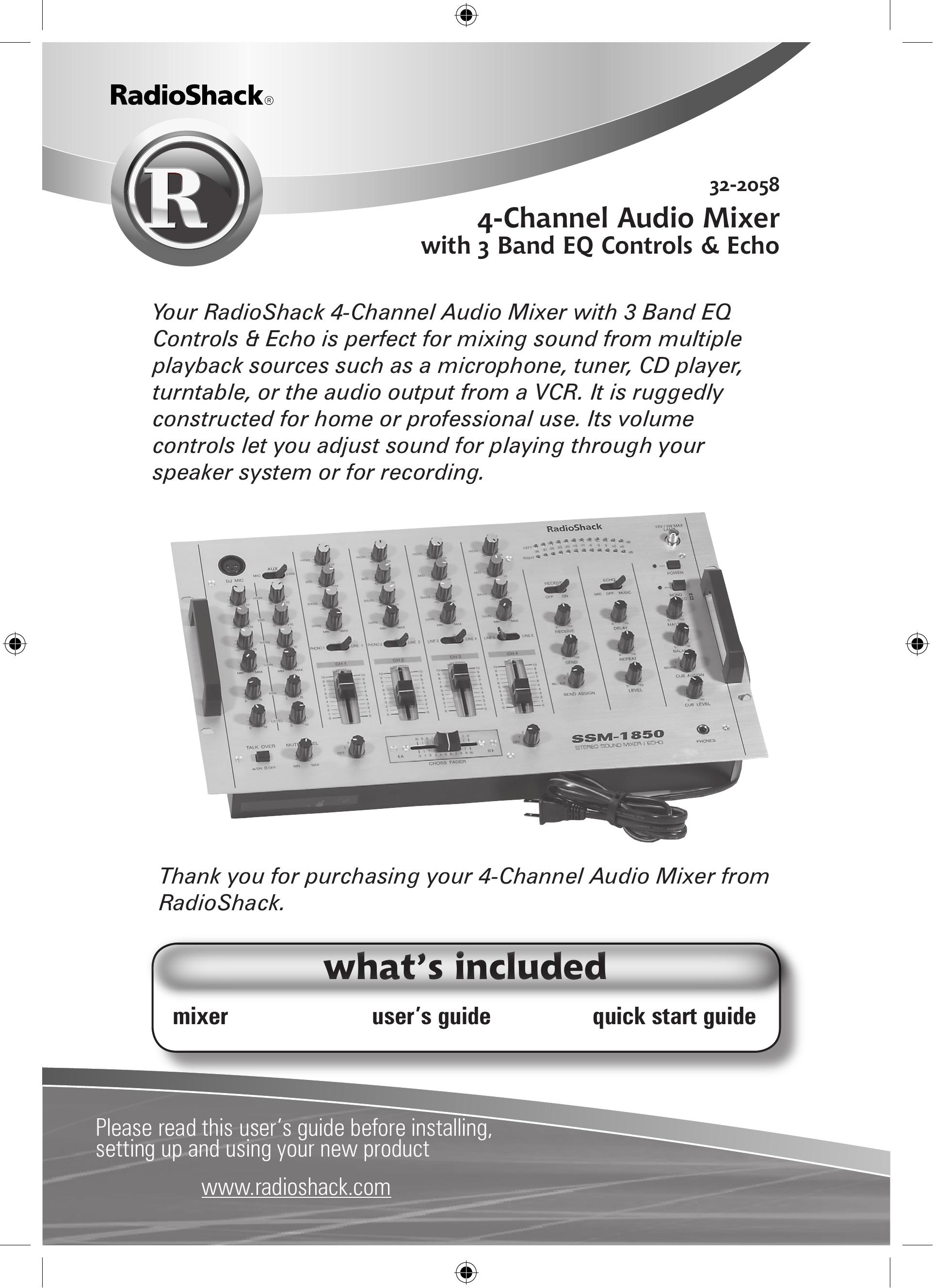 Radio Shack 32-2058 Musical Instrument User Manual