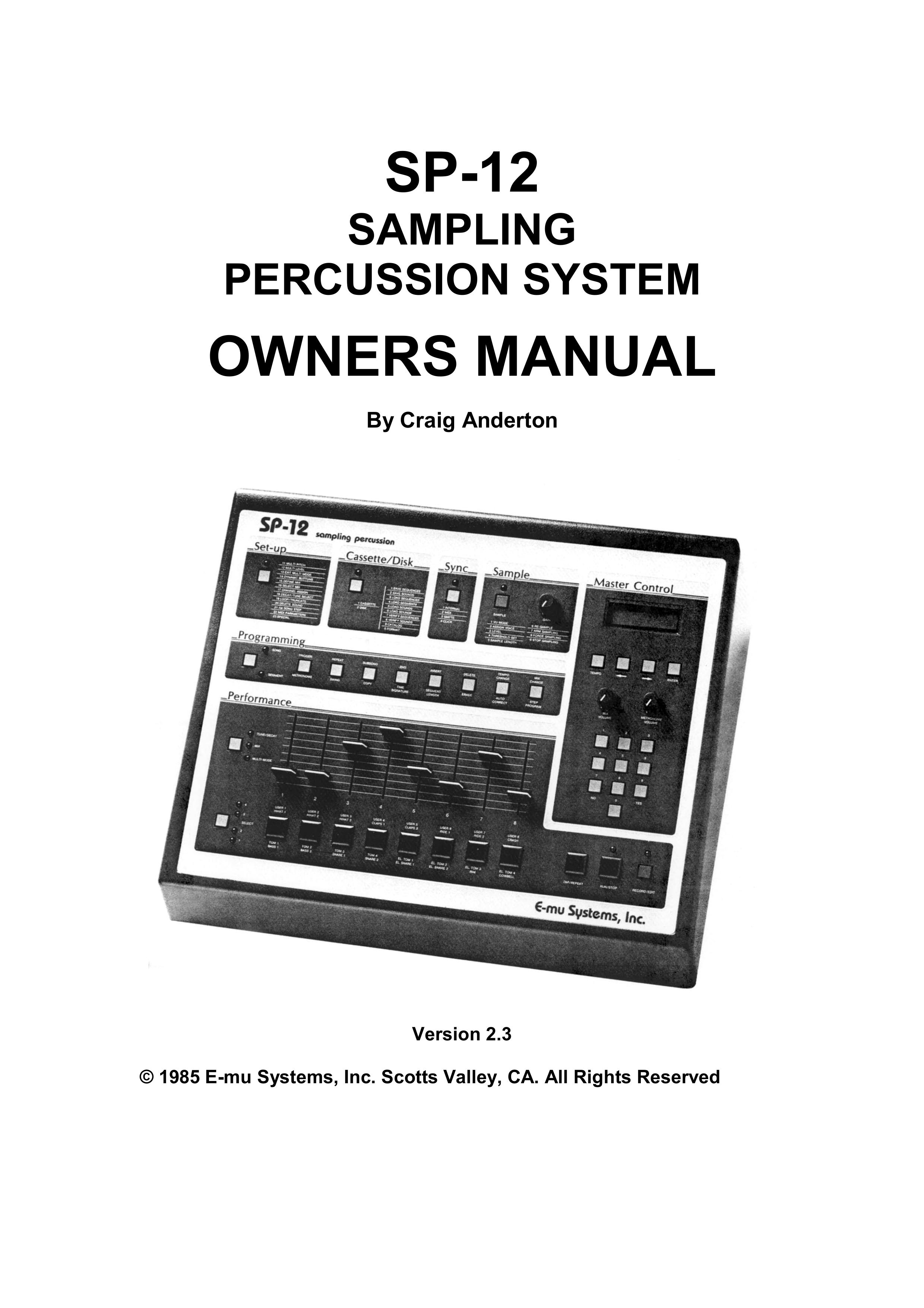 SP Studio Systems SP-12 Musical Instrument User Manual