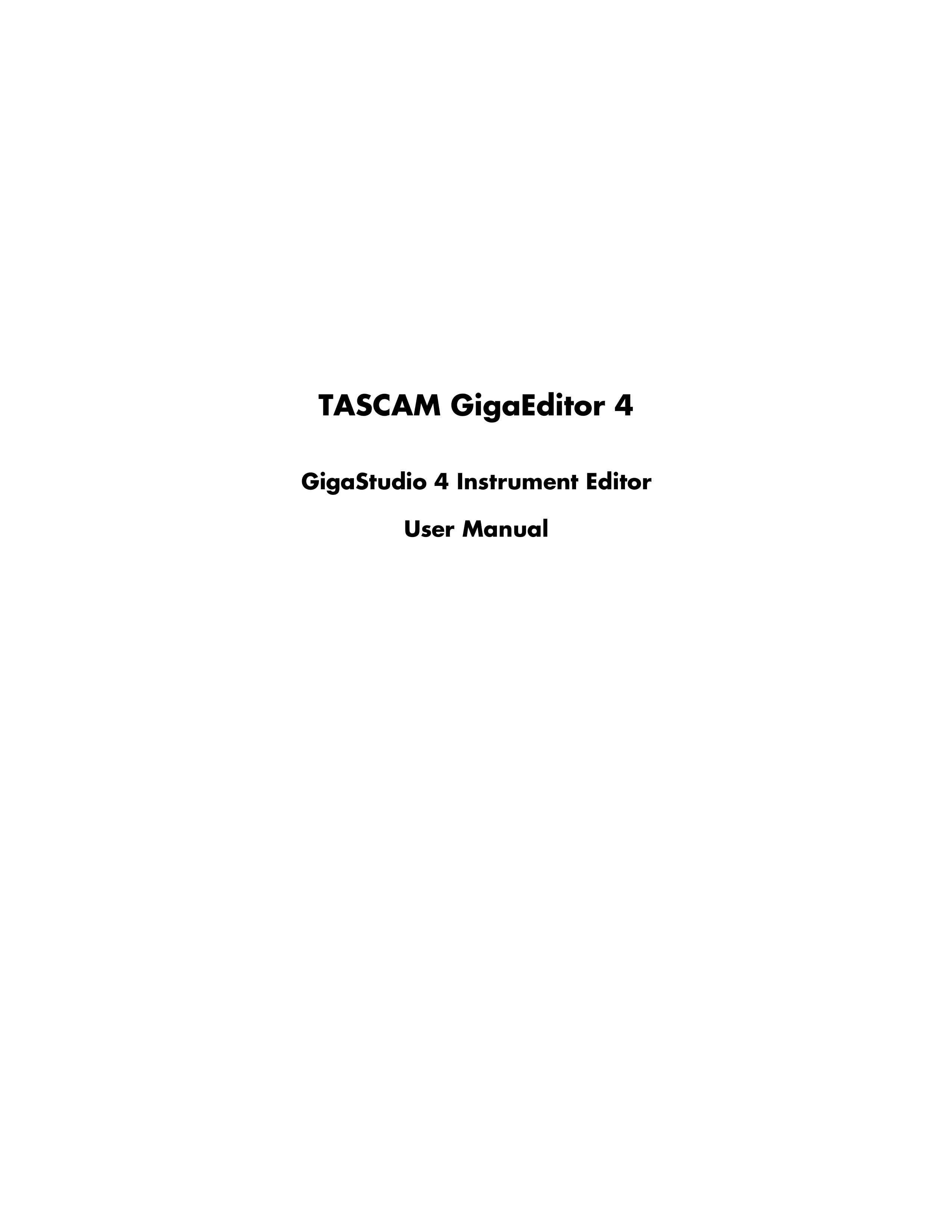 Tascam 4 Musical Instrument User Manual