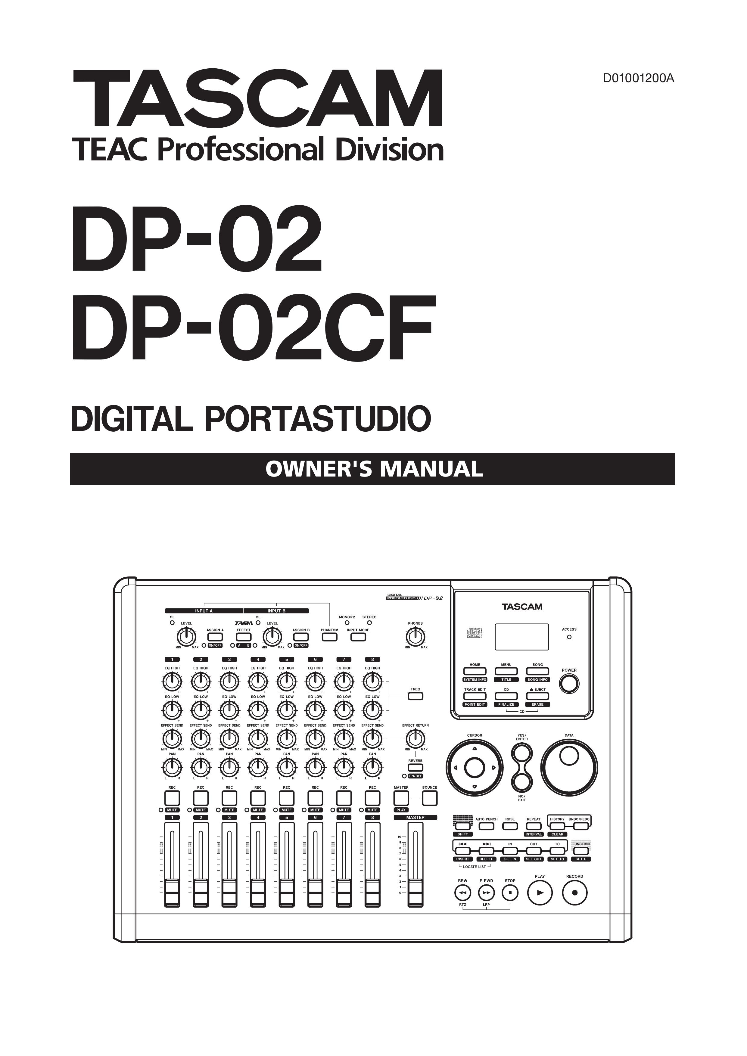 Tascam DP-02 Musical Instrument User Manual