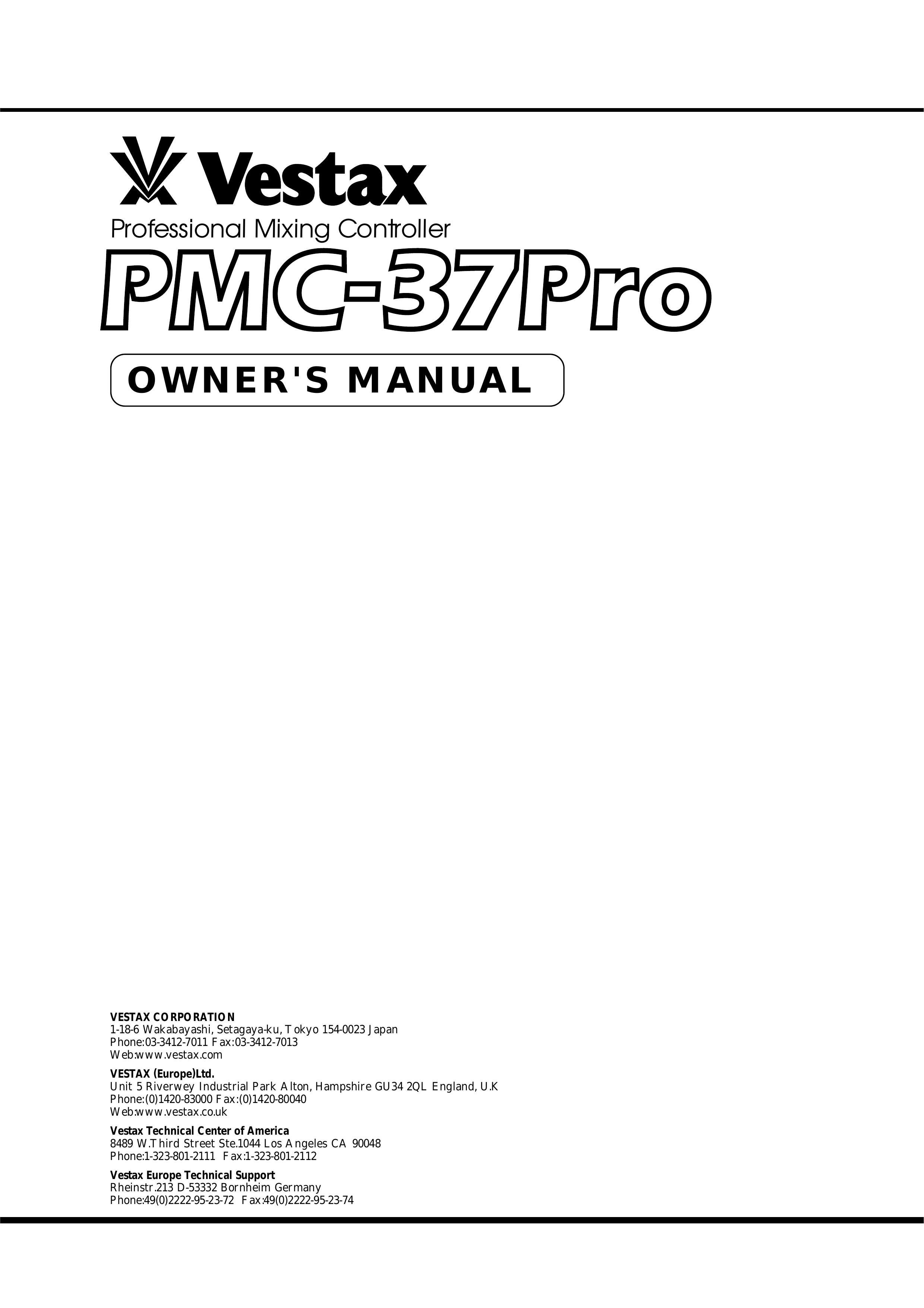 Vestax PMC37Pro Musical Instrument User Manual