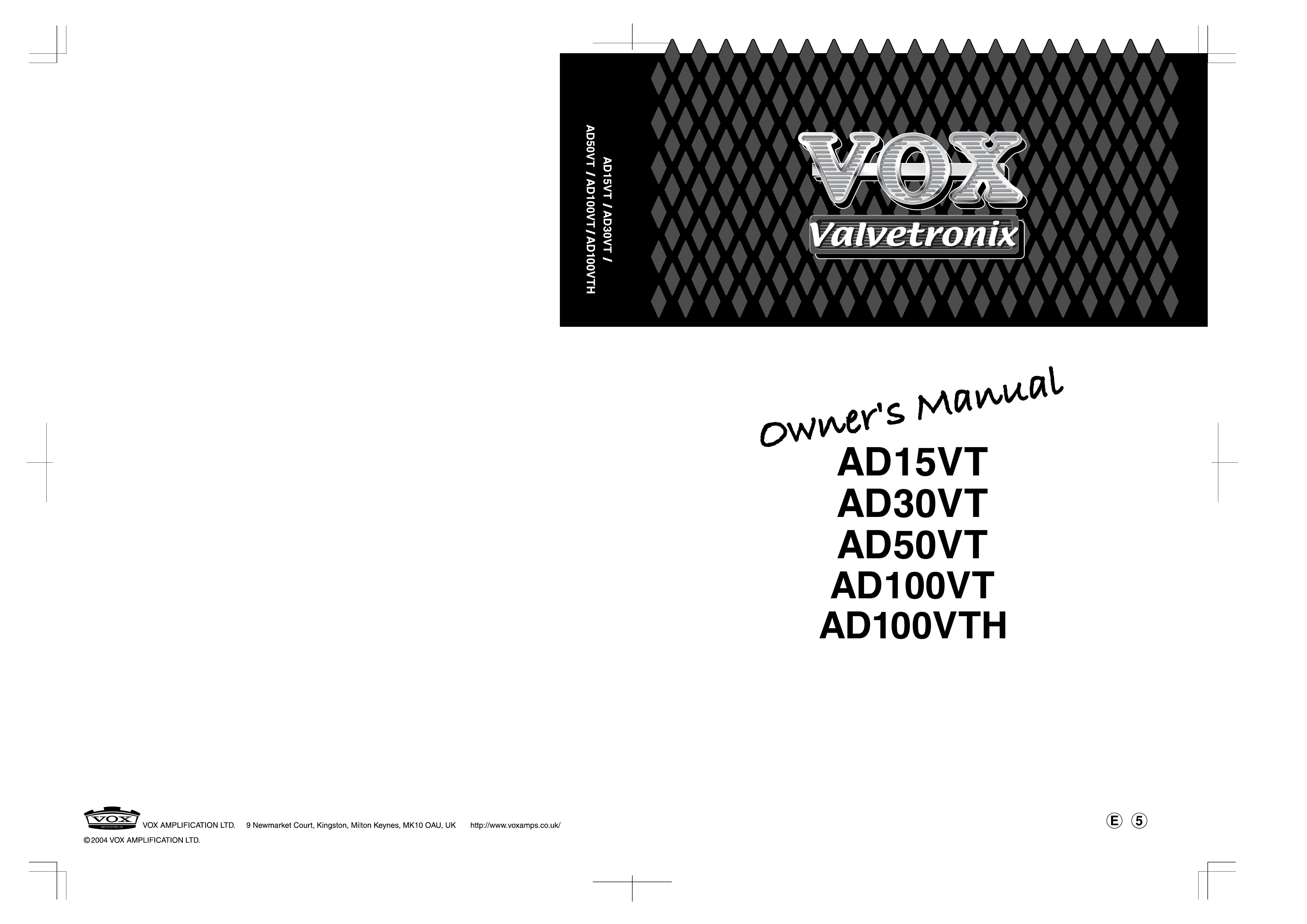 Vox Ad100vth Musical Instrument User Manual