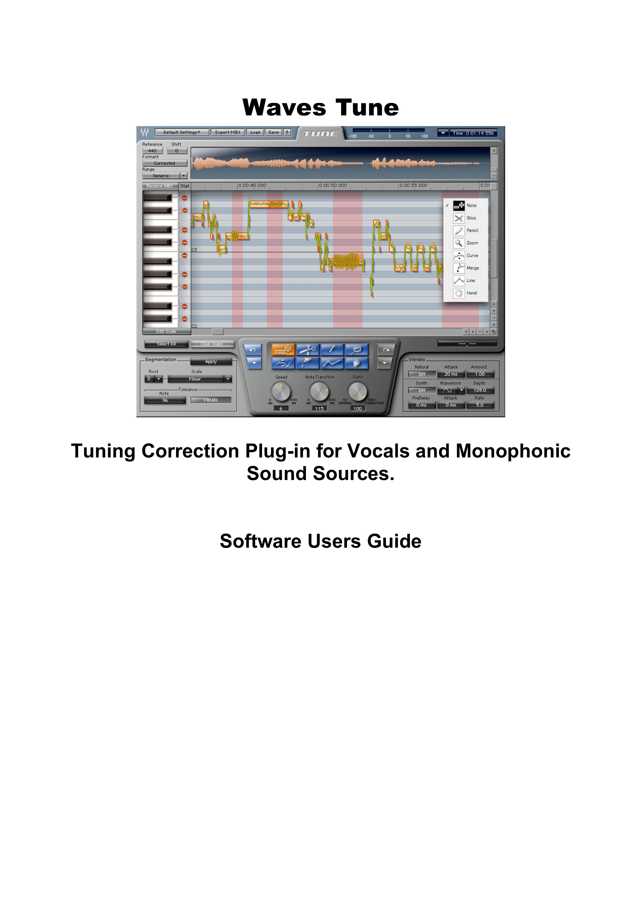 Waves Plug-in for Vocals and Monophonic Musical Instrument User Manual