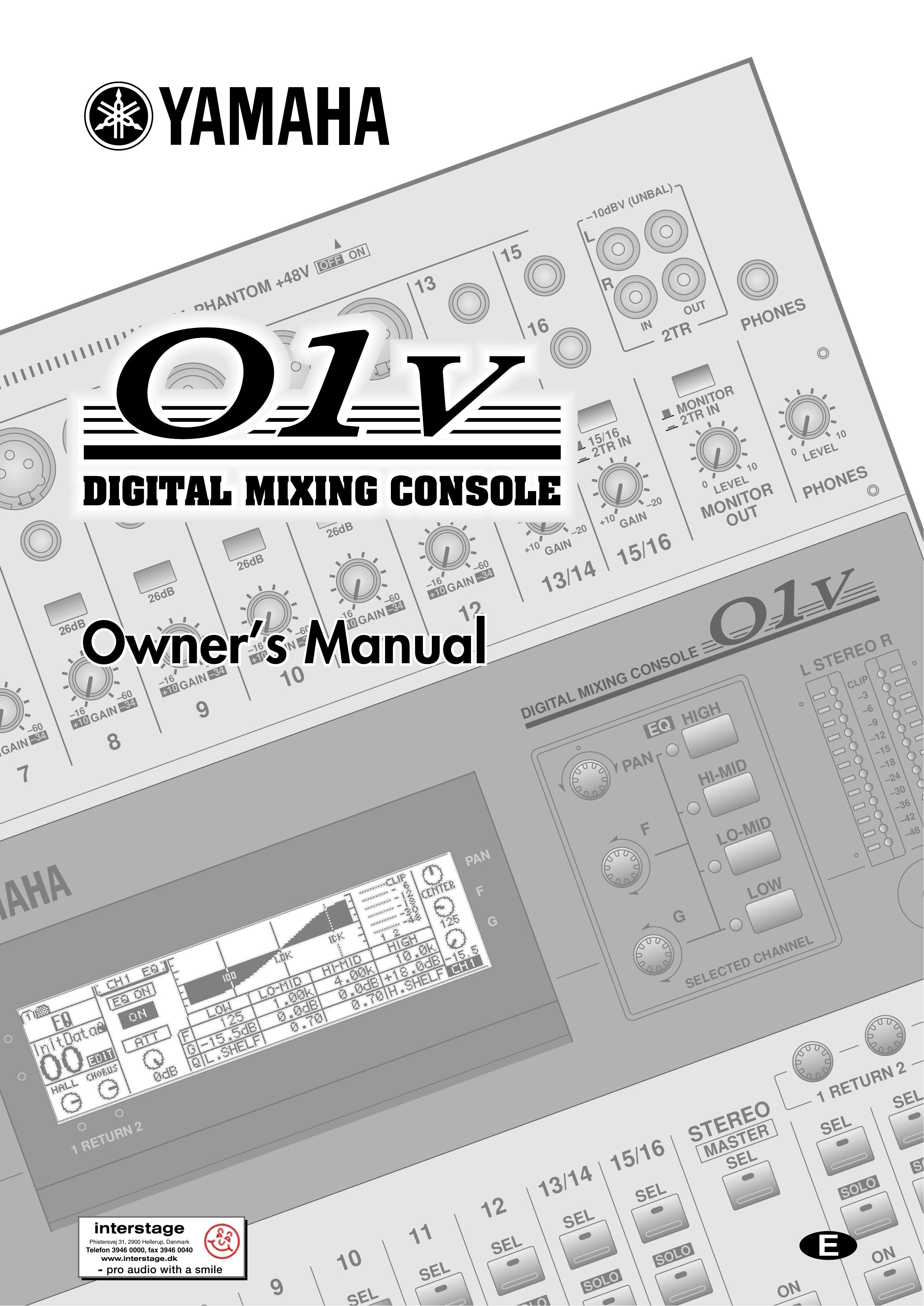 Yamaha 01V Musical Instrument User Manual