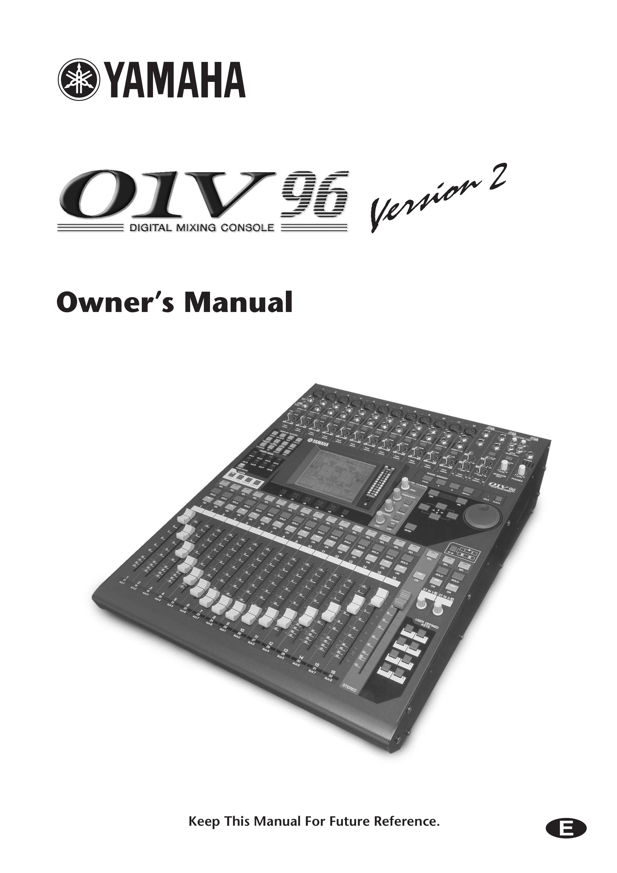 Yamaha 01V96 Musical Instrument User Manual