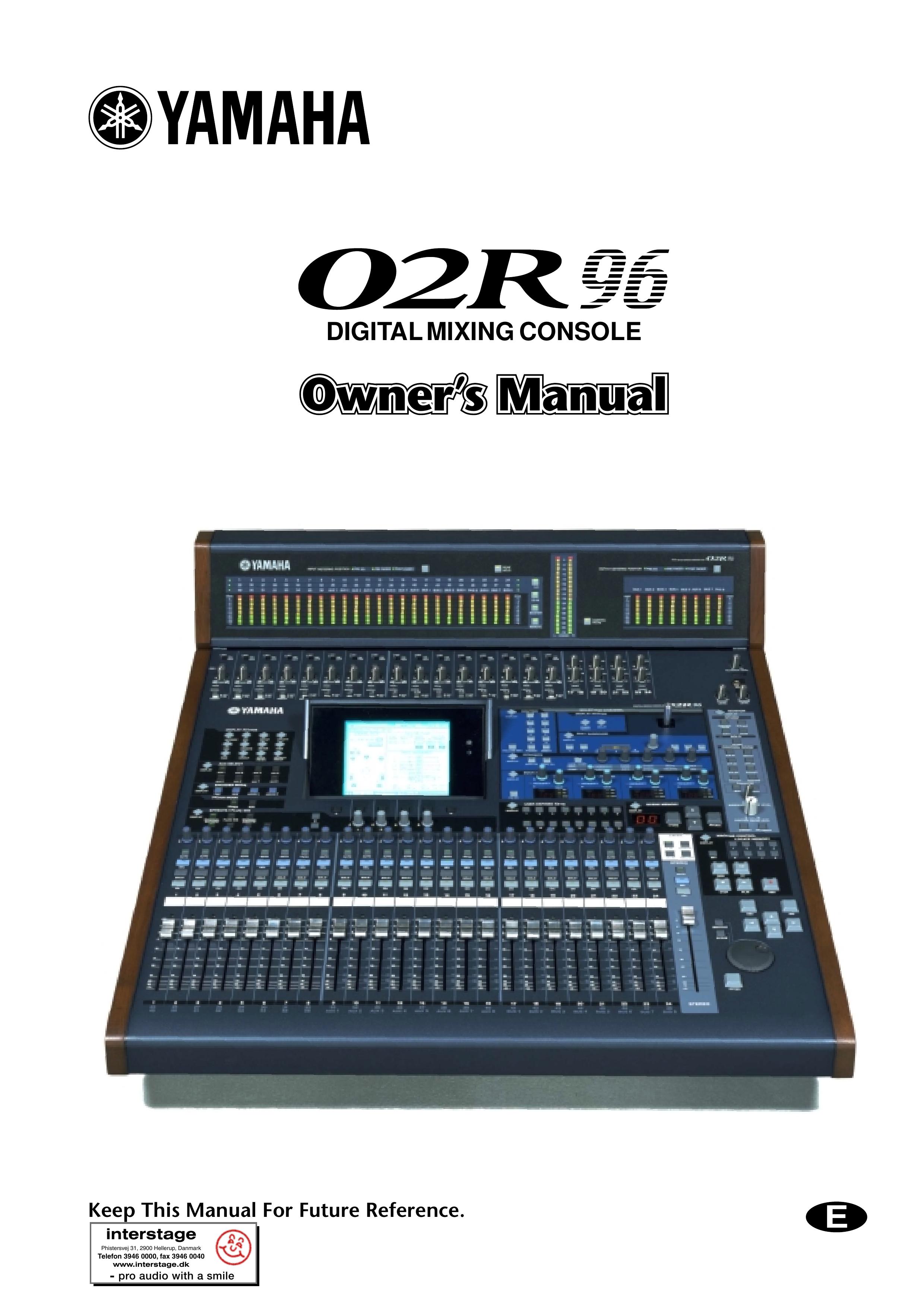 Yamaha 02R96 Musical Instrument User Manual