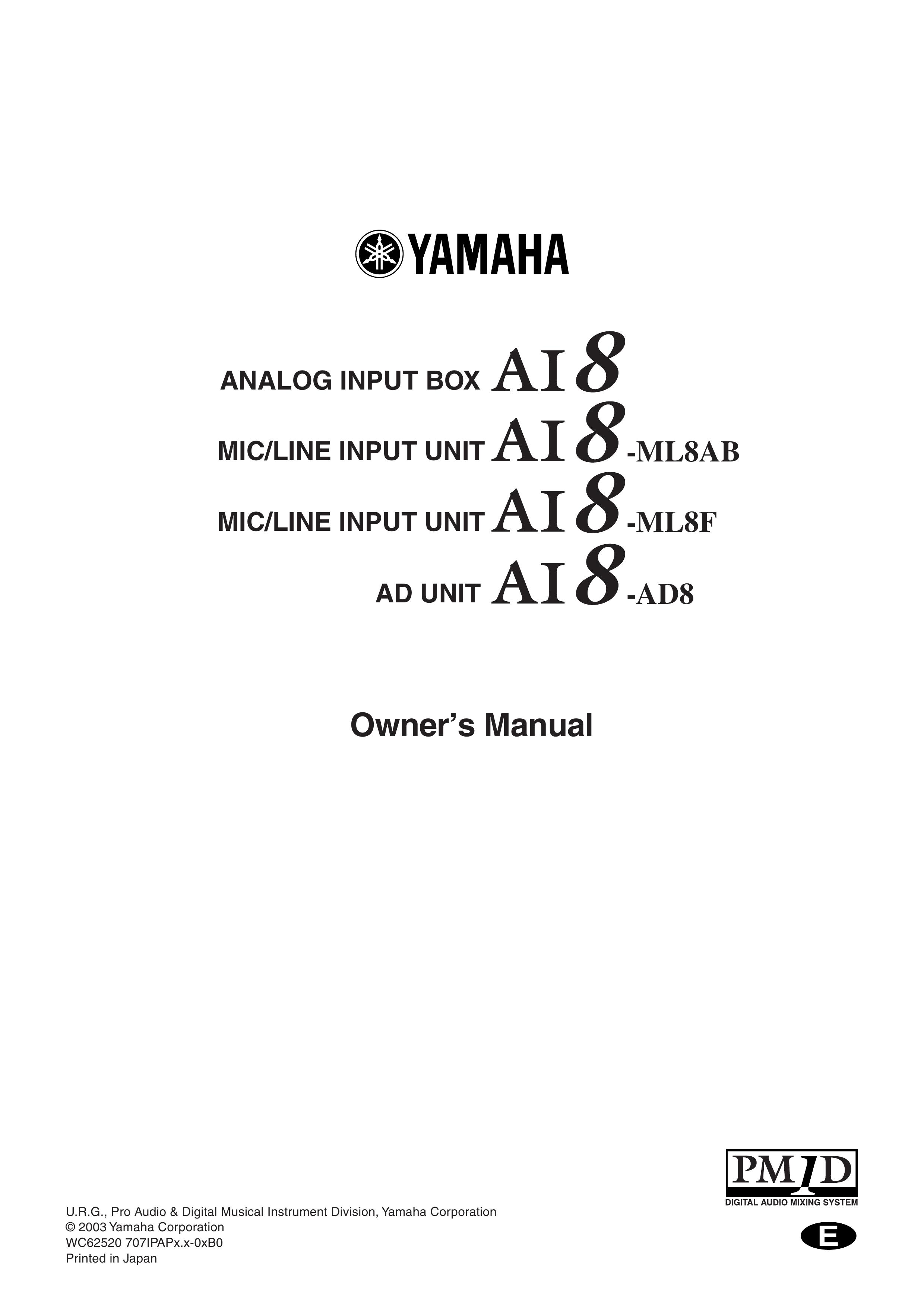 Yamaha AD8 Musical Instrument User Manual