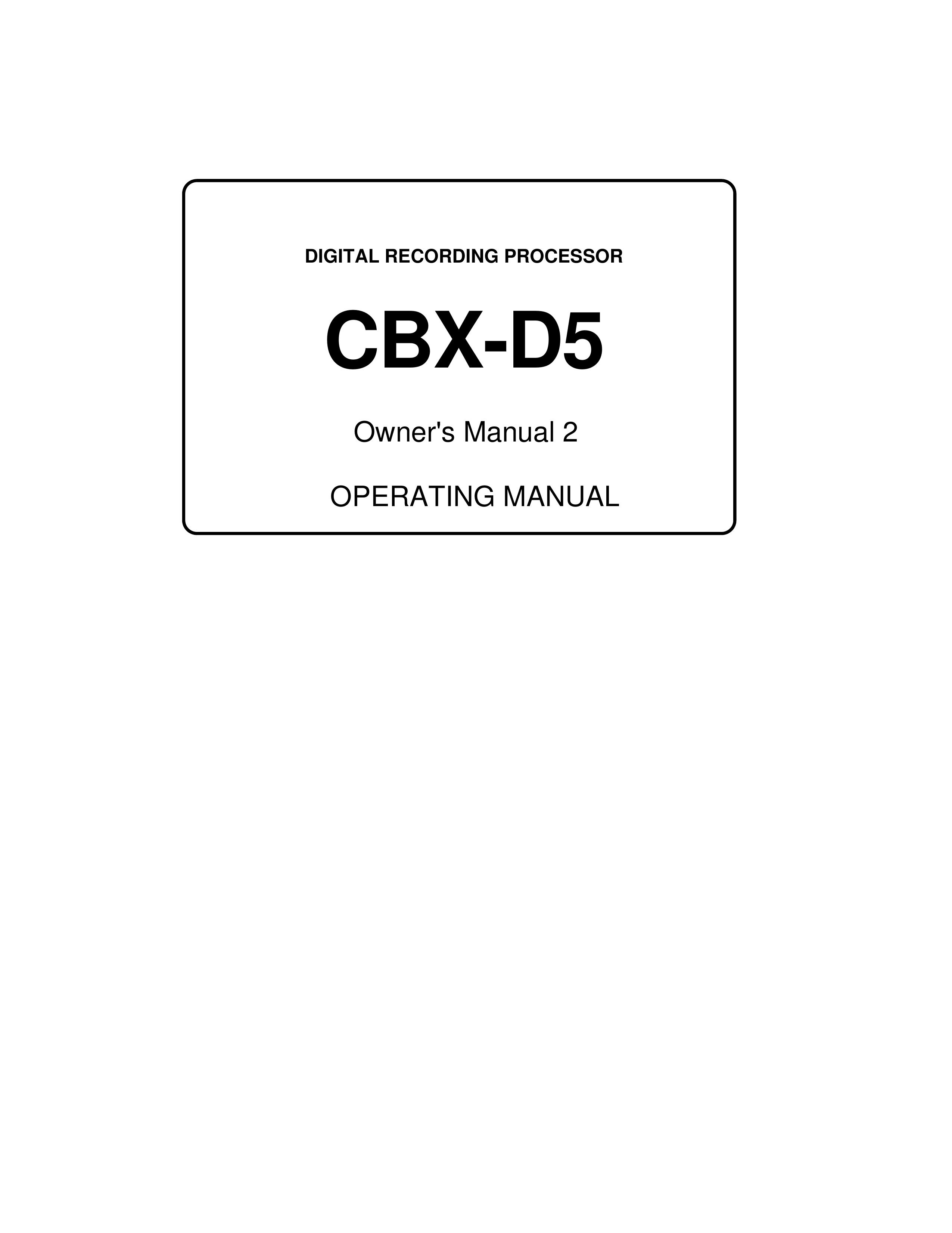 Yamaha CBX-D5 Musical Instrument User Manual