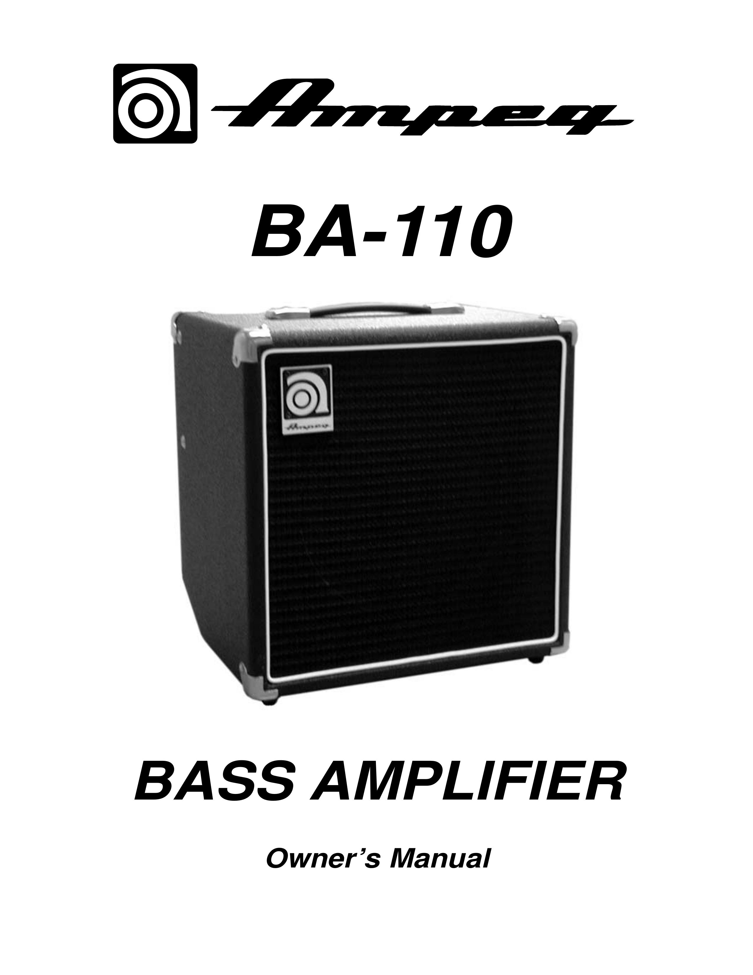 Ampeg BA-110 Musical Instrument Amplifier User Manual