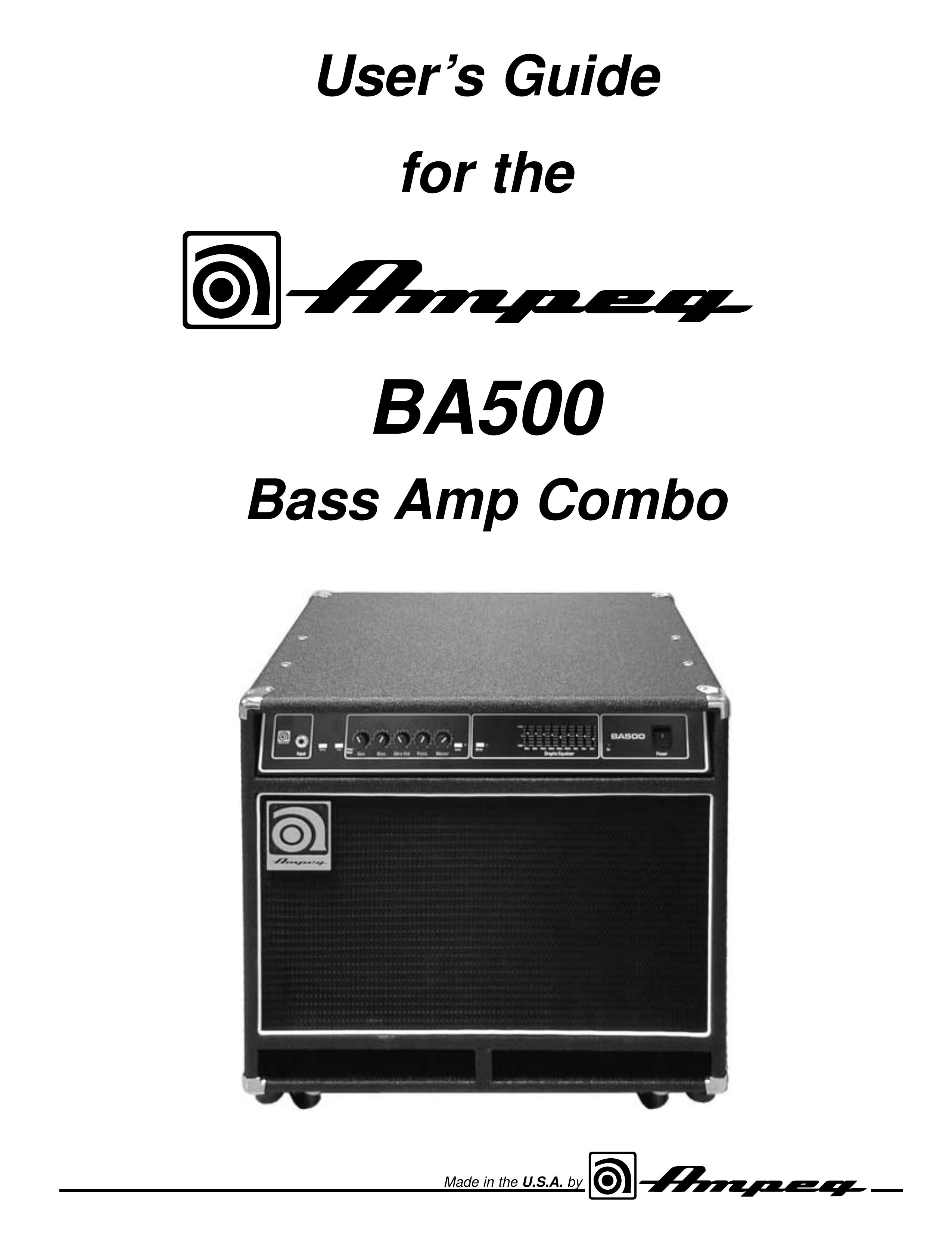 Ampeg BA500 Musical Instrument Amplifier User Manual