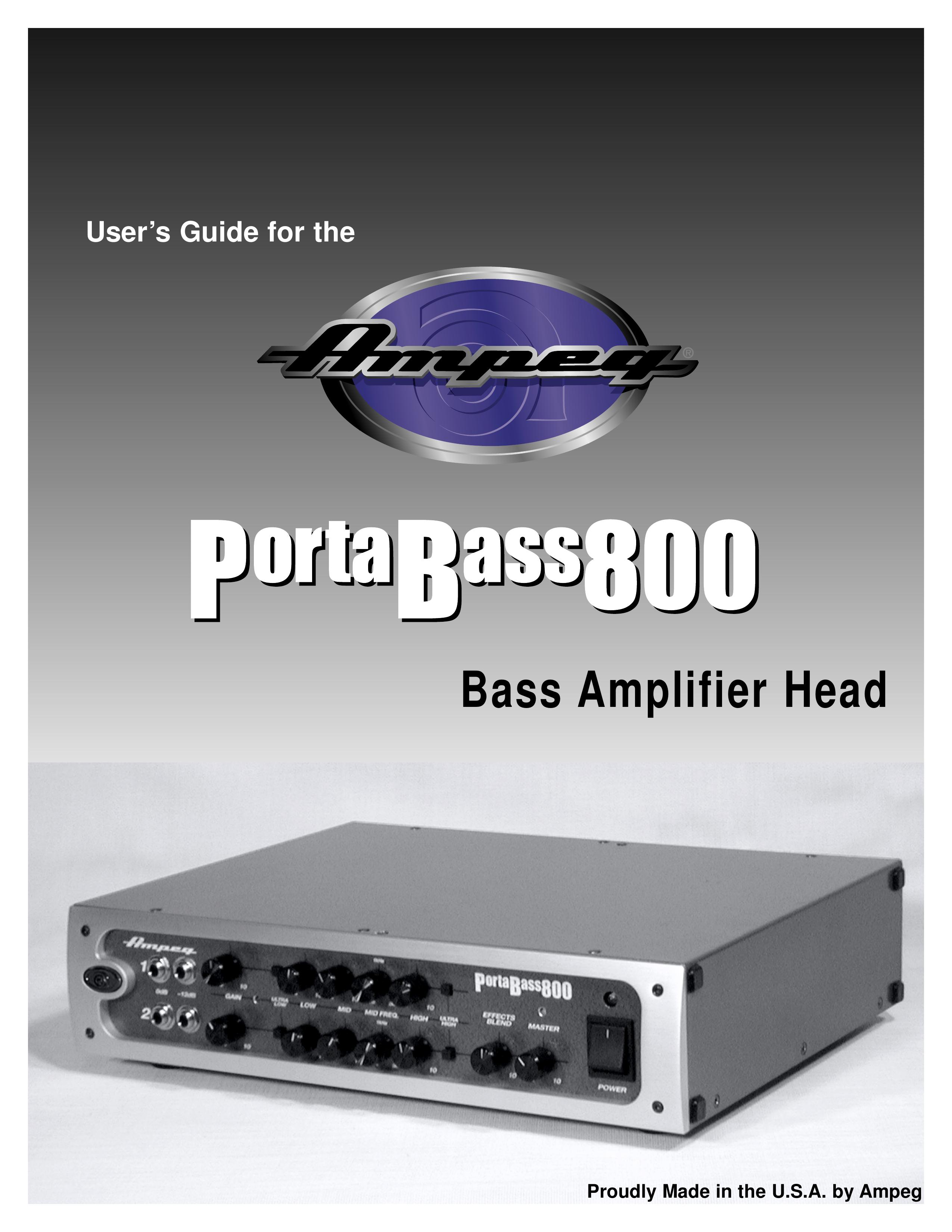 Ampeg PortaBass800 Musical Instrument Amplifier User Manual