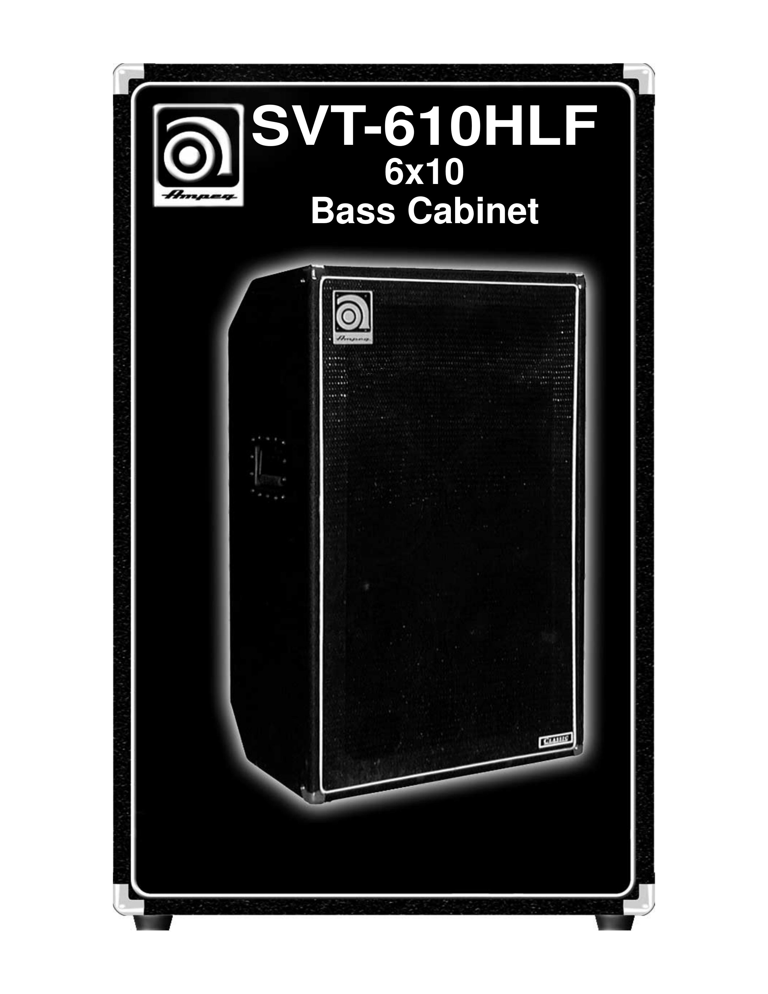 Ampeg SVT-610HLF Musical Instrument Amplifier User Manual