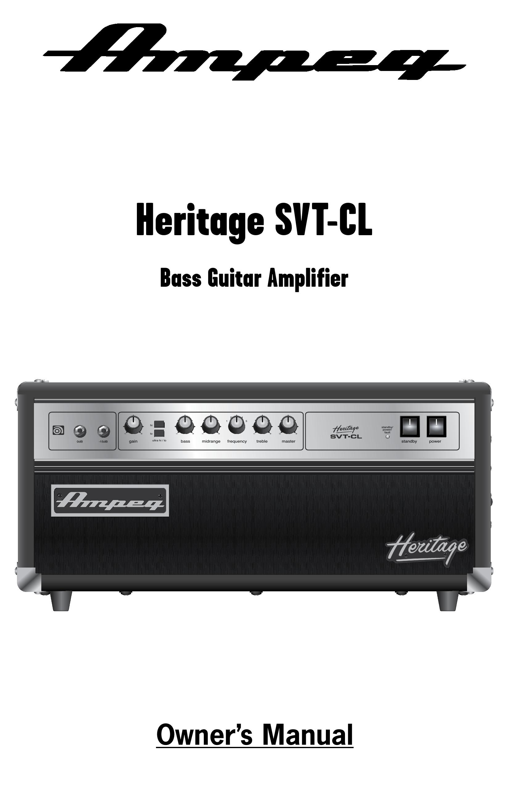 Ampeg SVT-CL Musical Instrument Amplifier User Manual