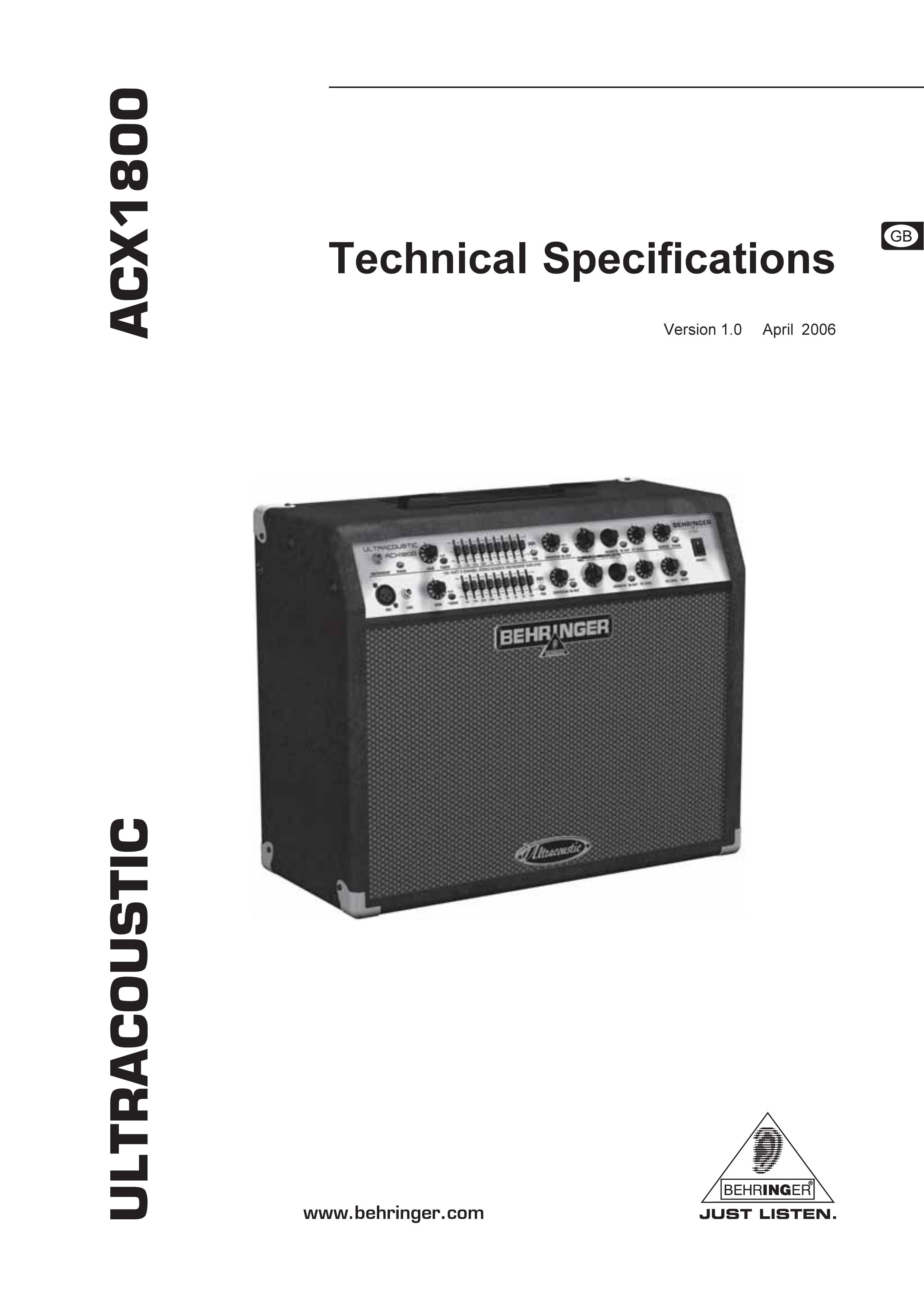 Behringer ACX1800 Musical Instrument Amplifier User Manual
