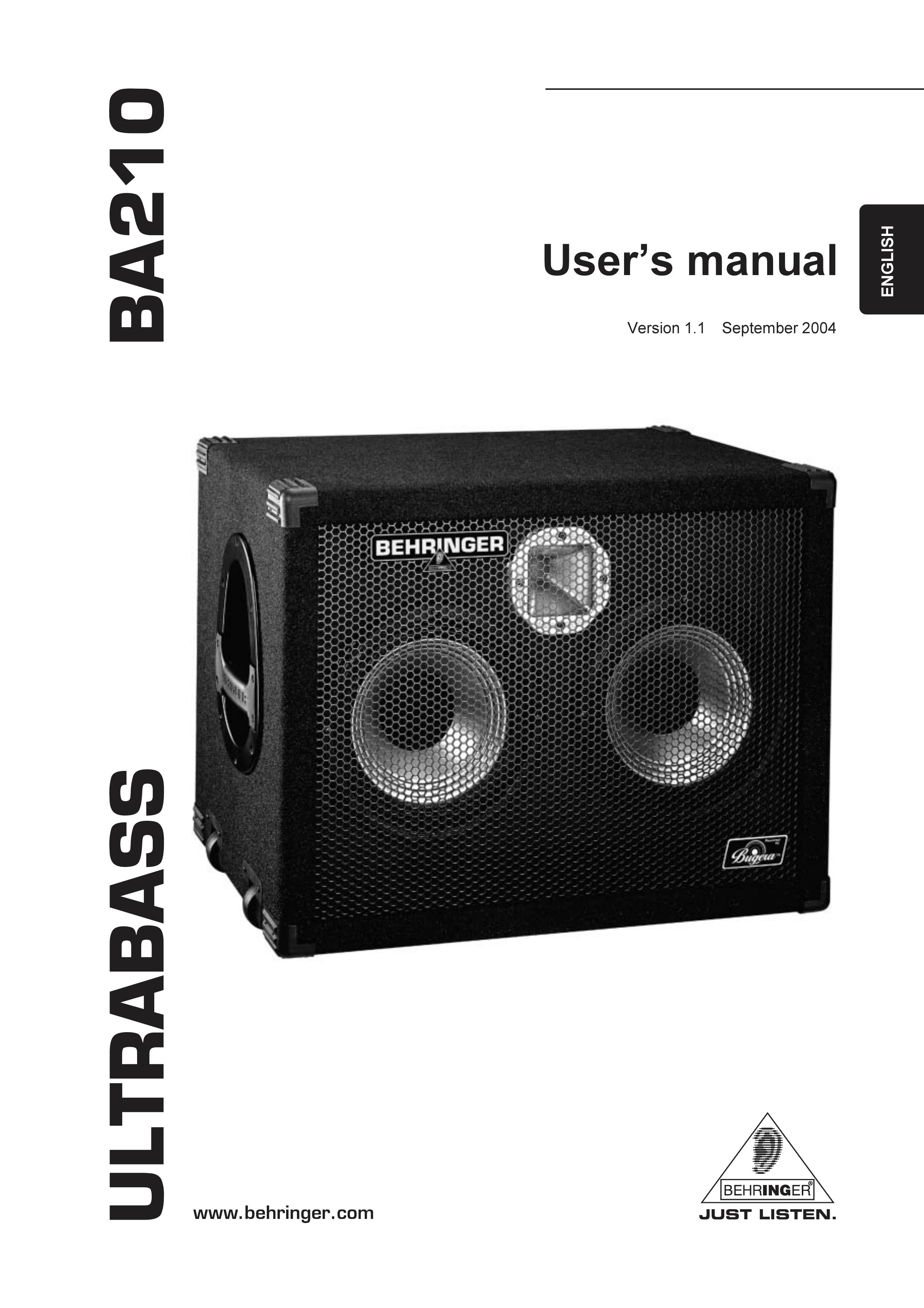 Behringer BA210 Musical Instrument Amplifier User Manual