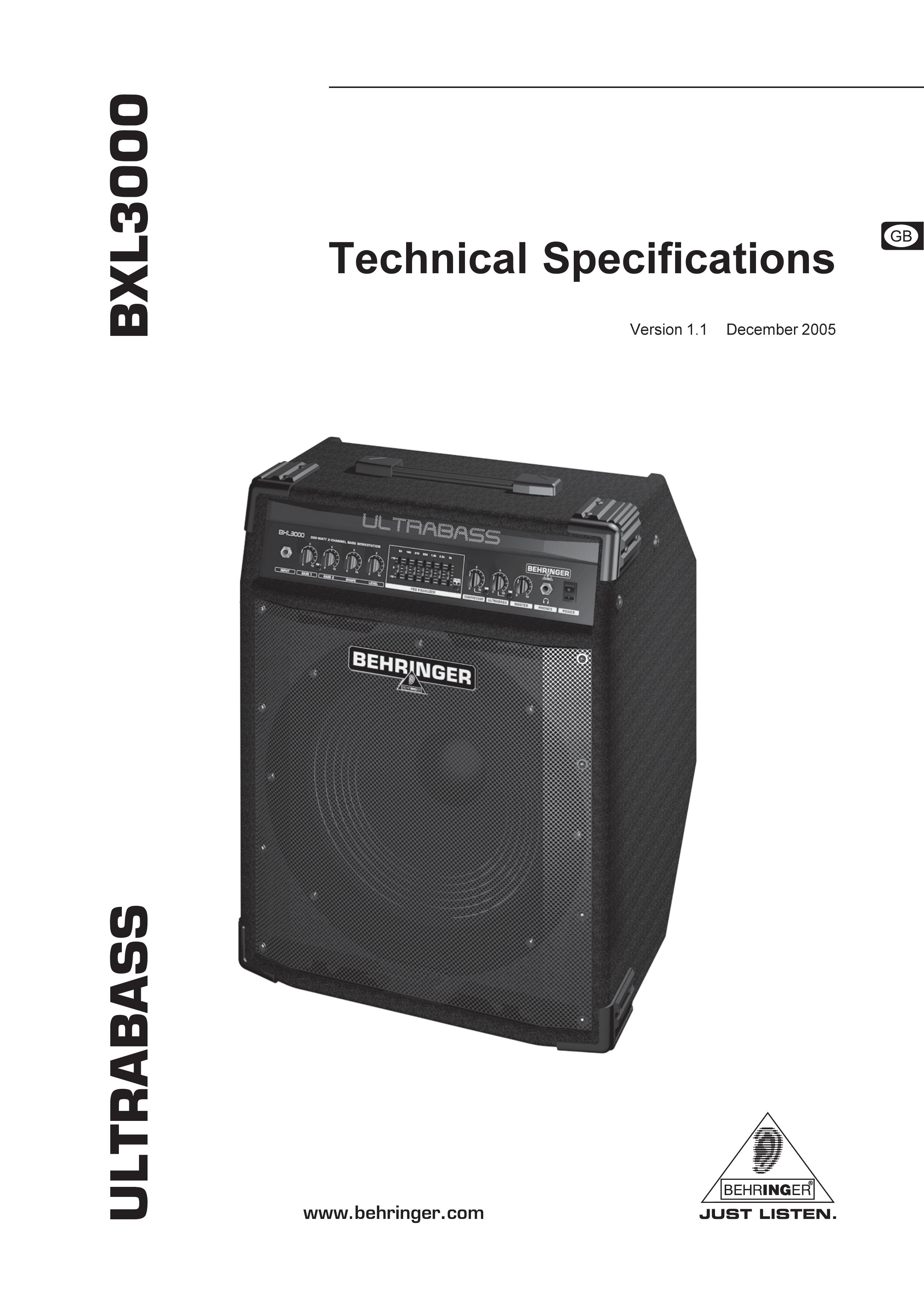 Behringer BXL3000 Musical Instrument Amplifier User Manual
