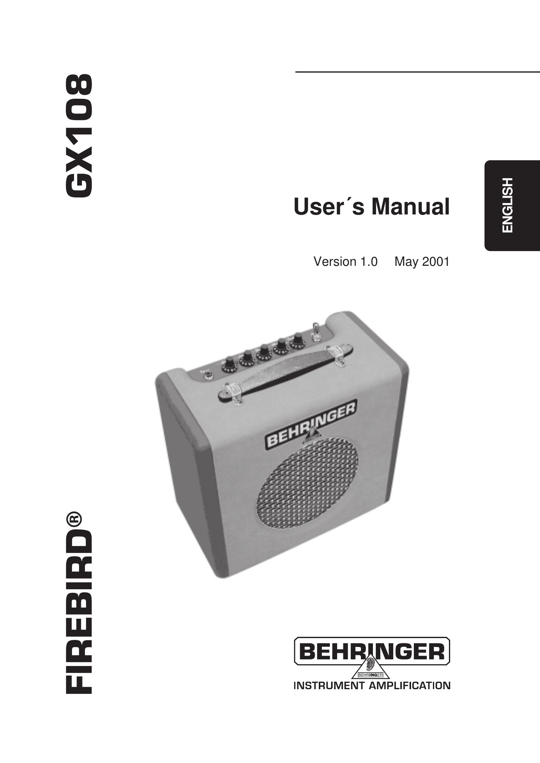 Behringer GX108 Musical Instrument Amplifier User Manual