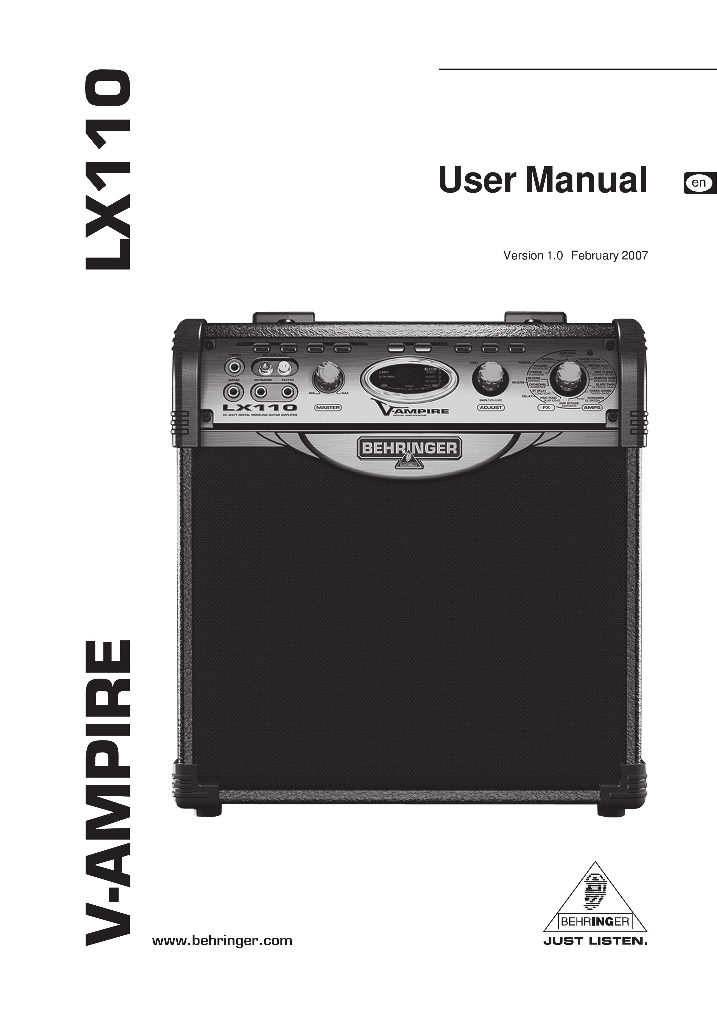 Behringer LX110 Musical Instrument Amplifier User Manual