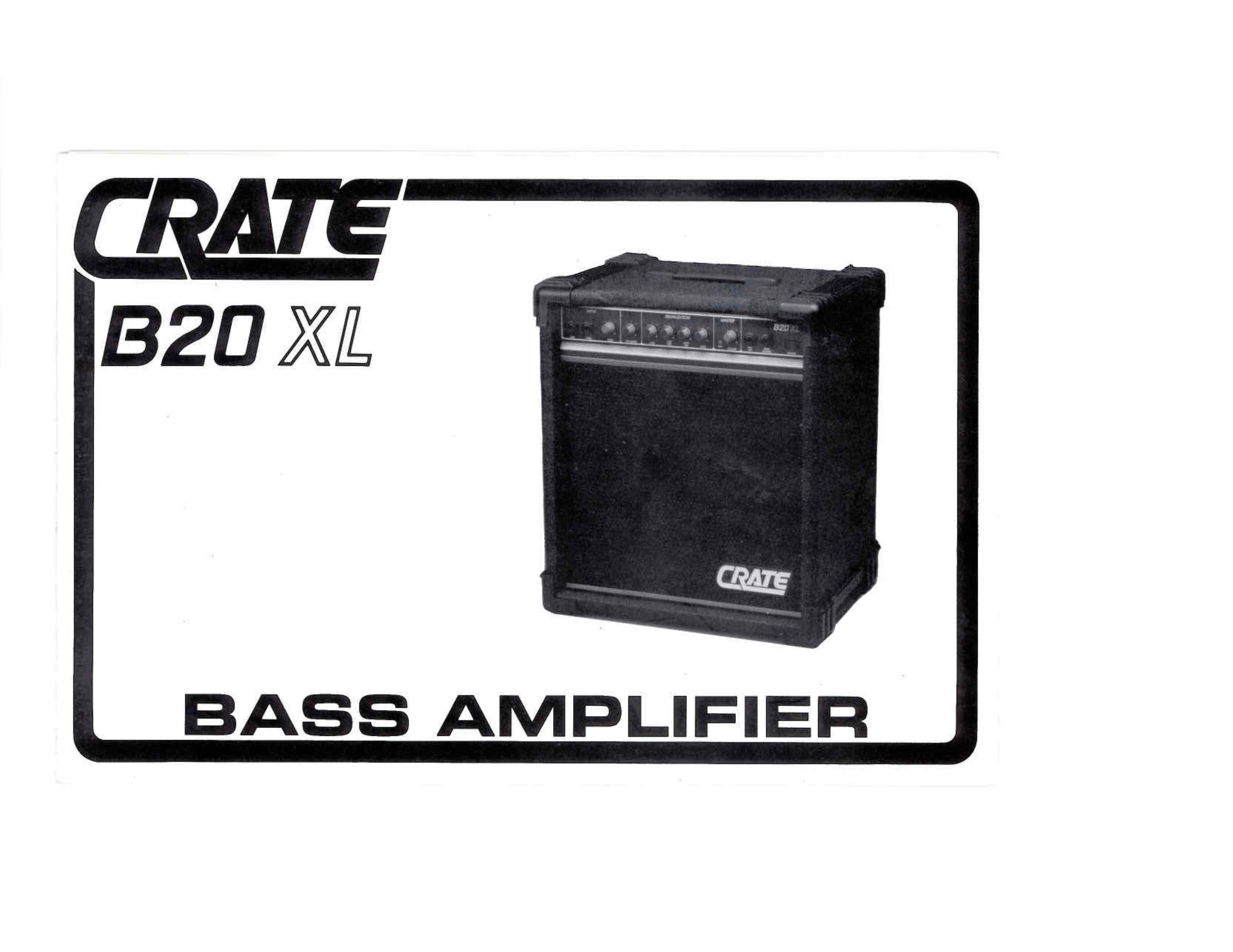 Crate Amplifiers B20XL Musical Instrument Amplifier User Manual