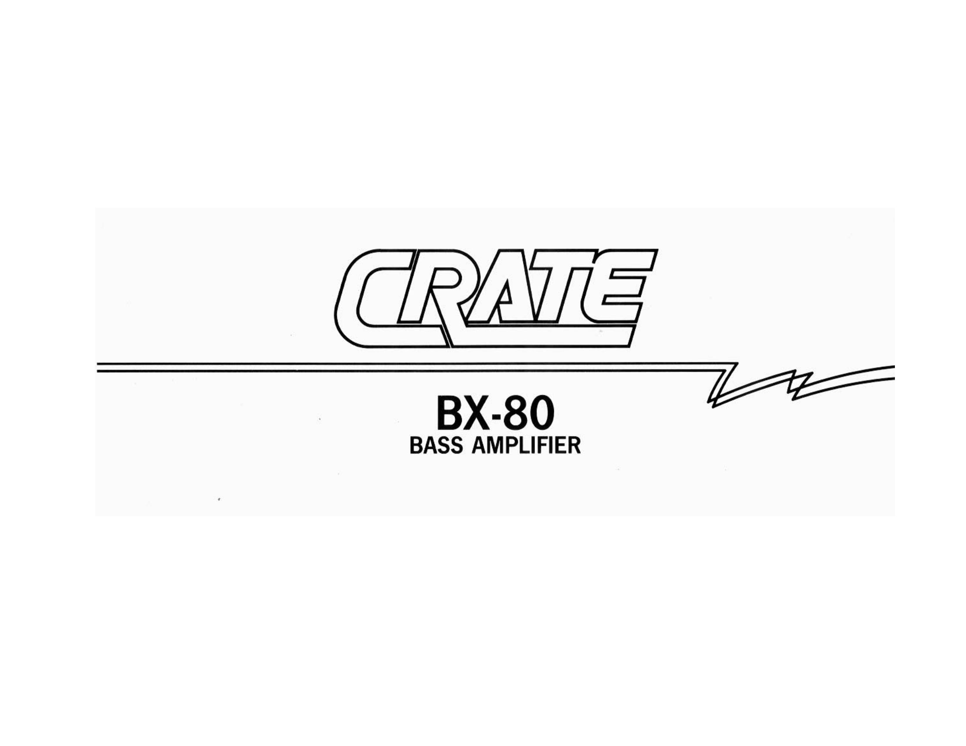 Crate Amplifiers BX-80 Musical Instrument Amplifier User Manual