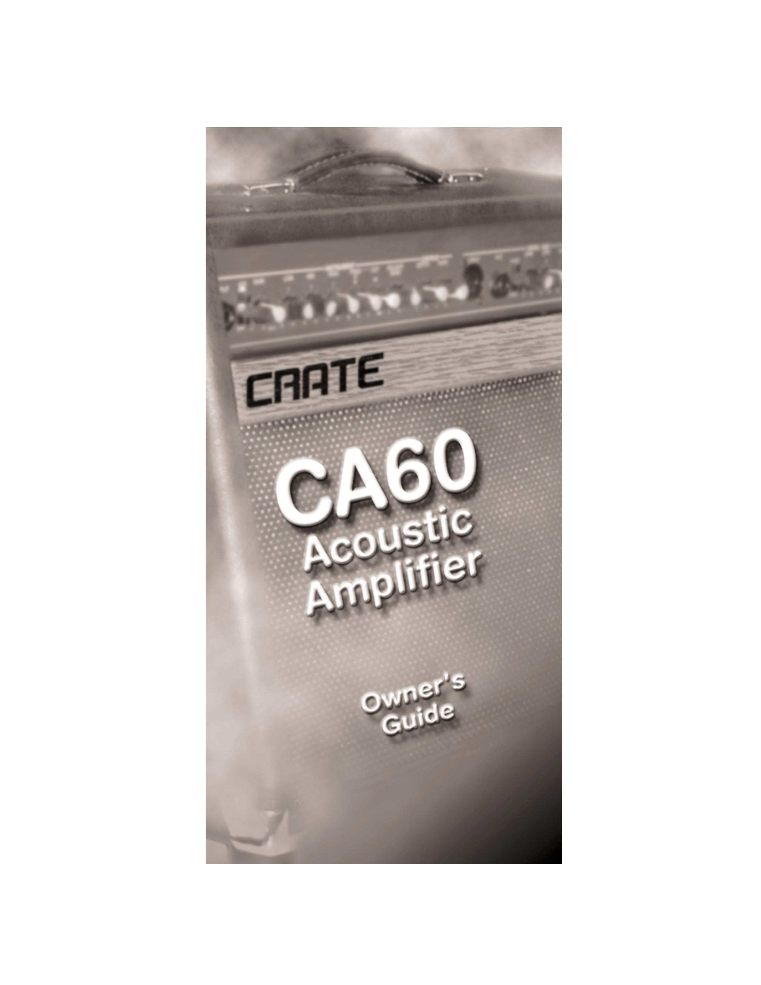 Crate Amplifiers CA60 Musical Instrument Amplifier User Manual