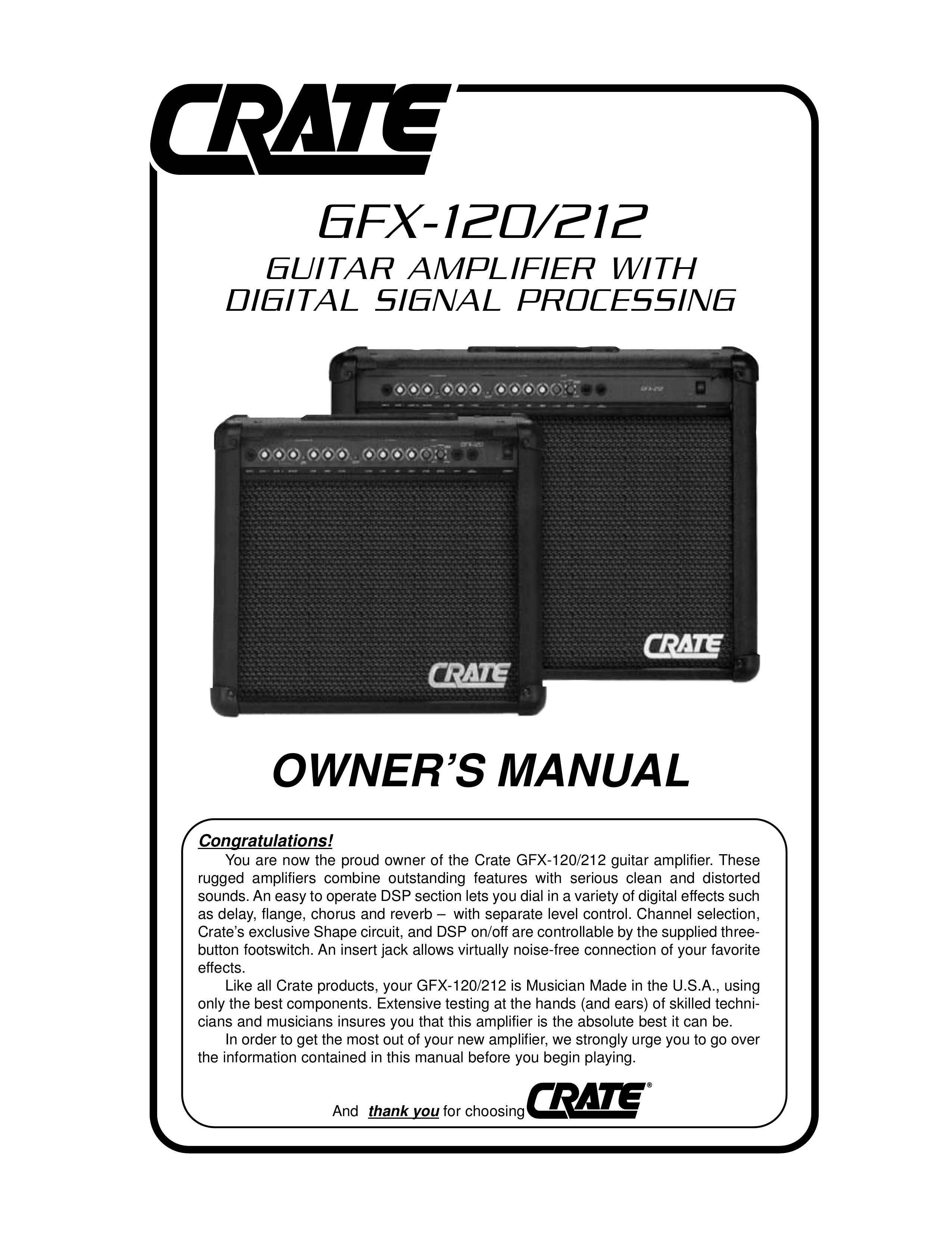 Crate Amplifiers GFX-120/212 Musical Instrument Amplifier User Manual