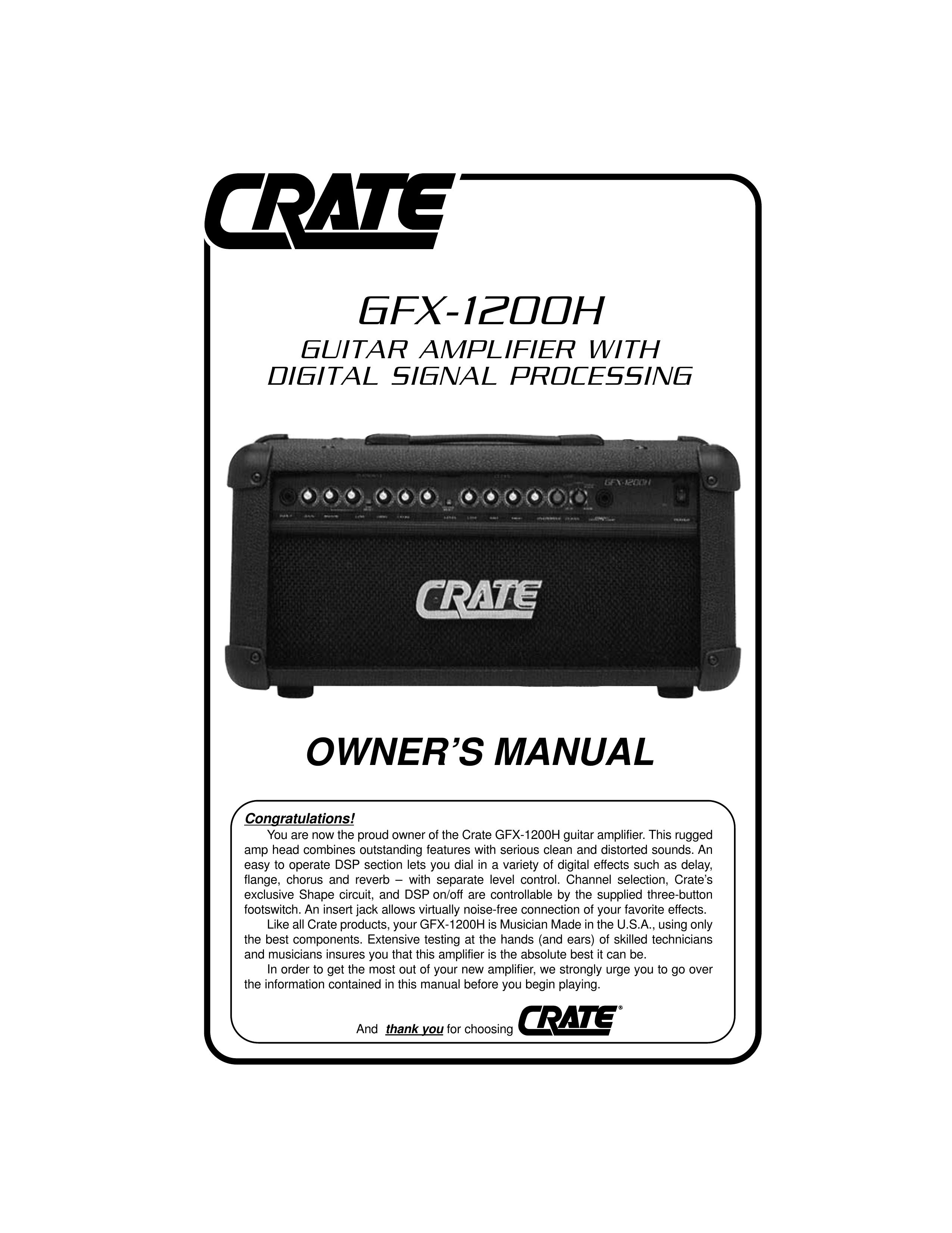 Crate Amplifiers GFX-1200H Musical Instrument Amplifier User Manual
