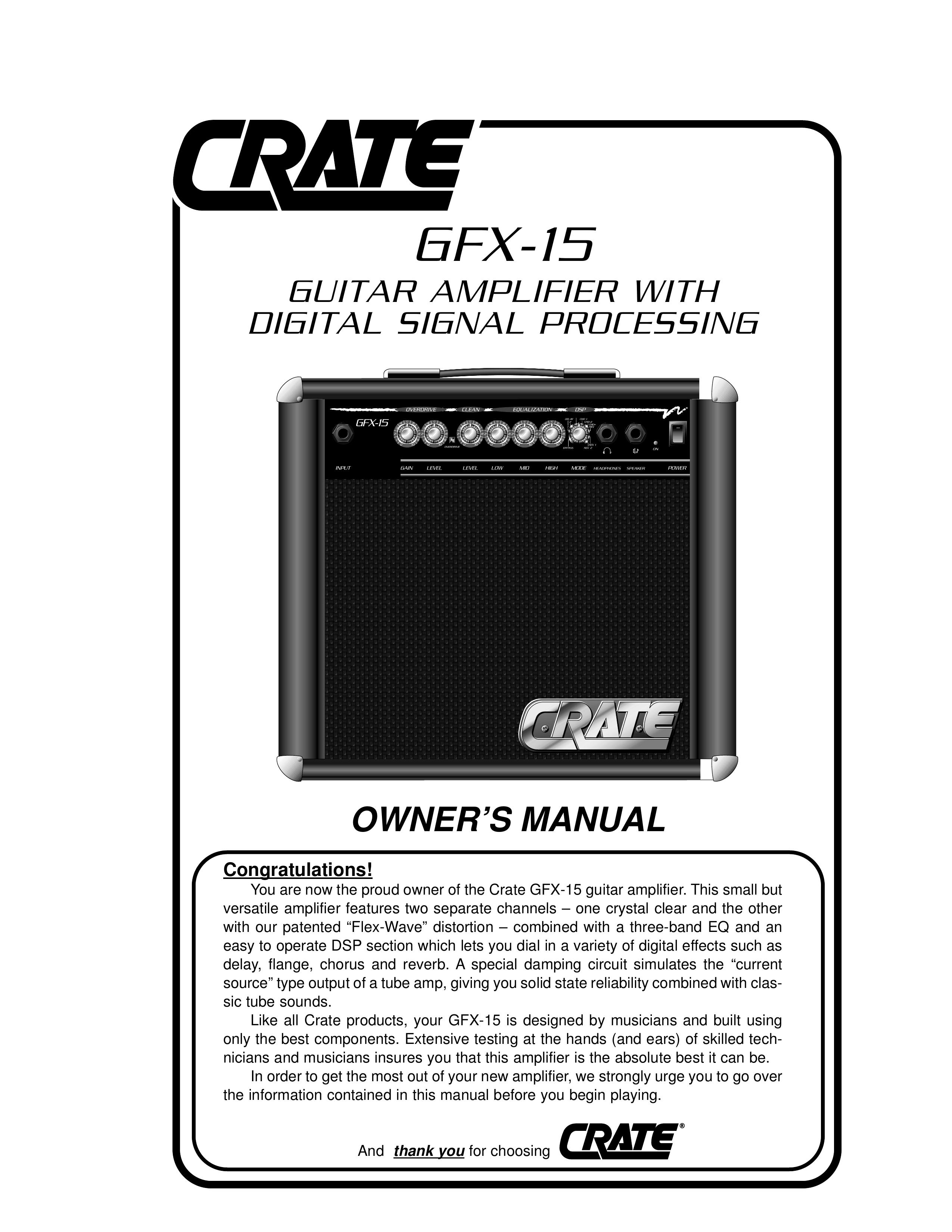 Crate Amplifiers GFX-15 Musical Instrument Amplifier User Manual