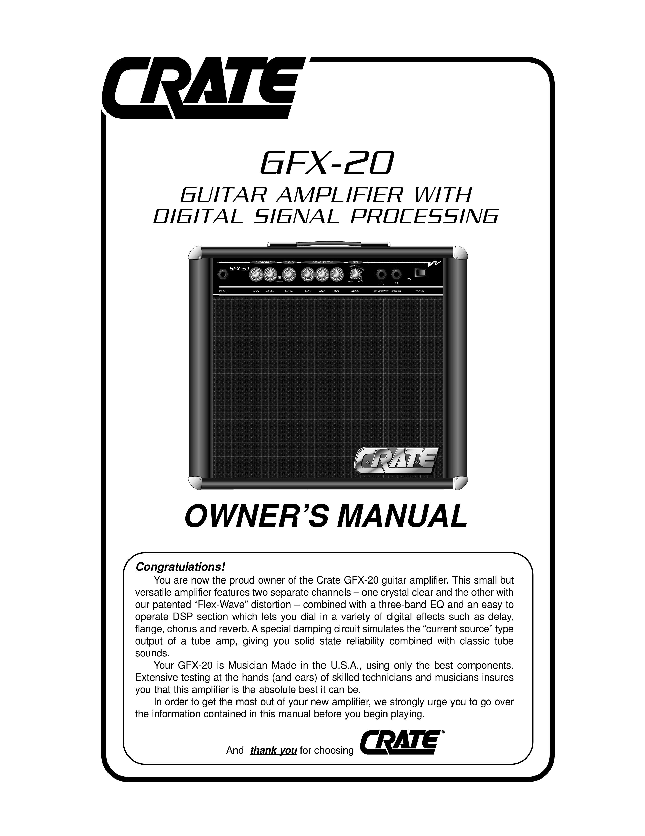 Crate Amplifiers GFX-20 Musical Instrument Amplifier User Manual