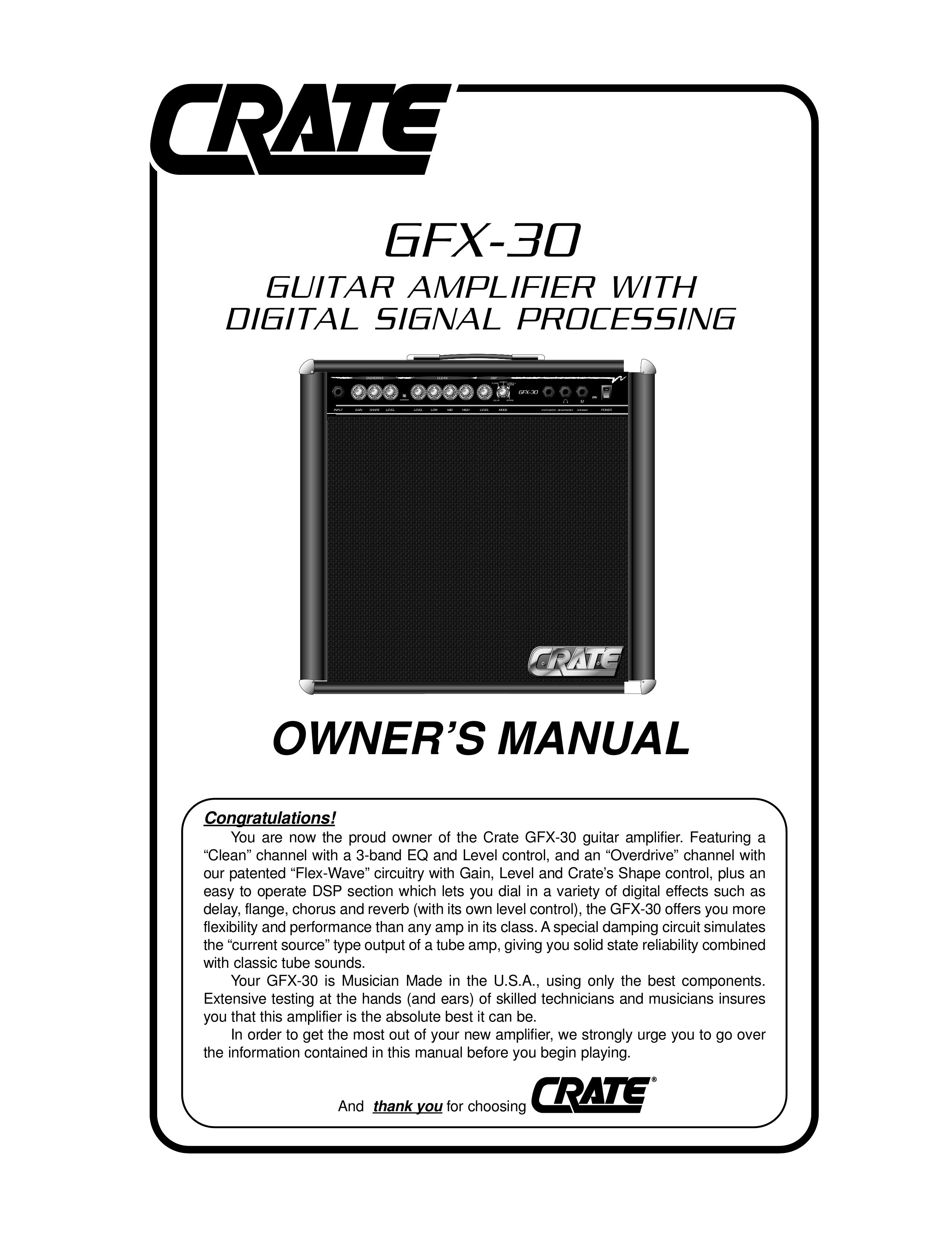 Crate Amplifiers GFX-30 Musical Instrument Amplifier User Manual