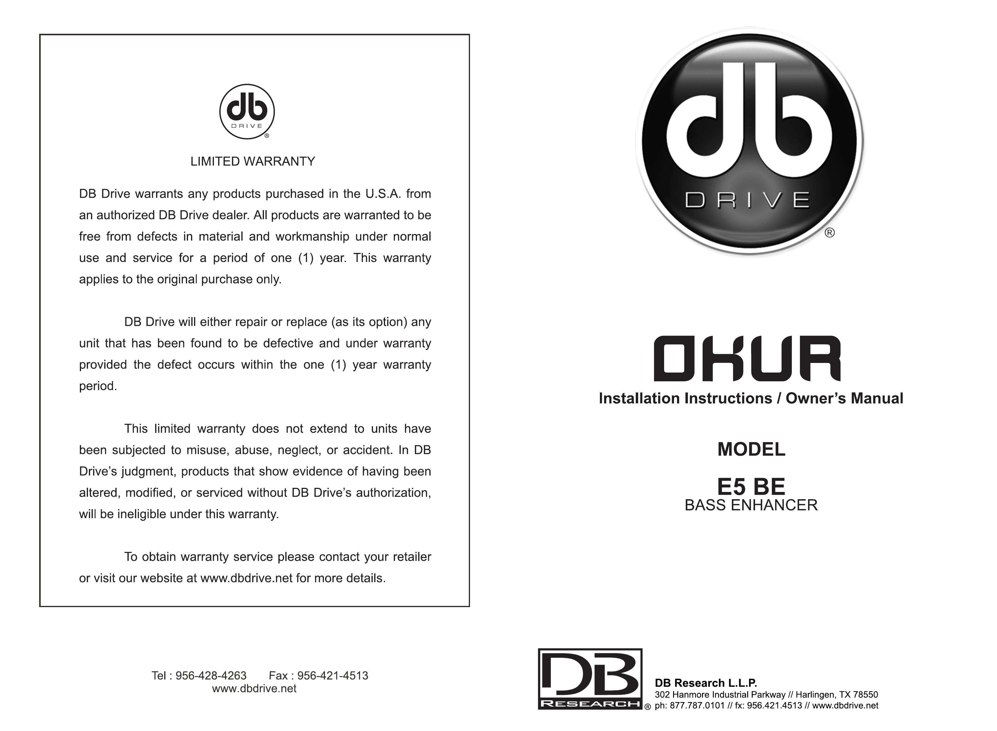 DB Industries Bass Enhancer Musical Instrument Amplifier User Manual