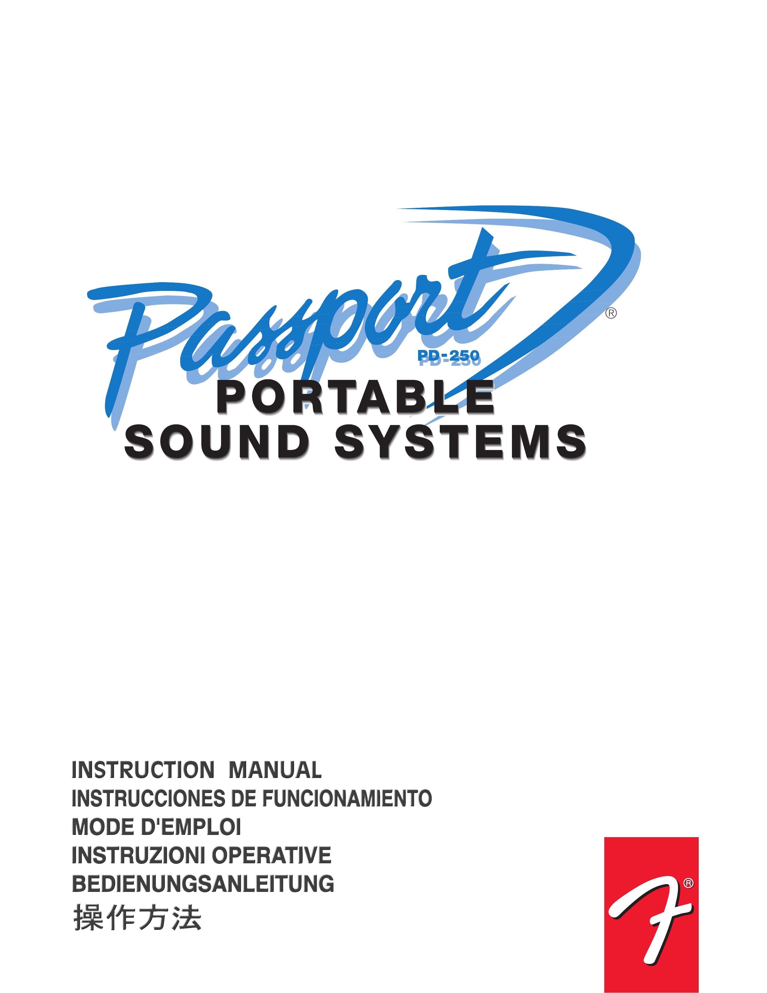 Fender Passport Portable Sound Systems Musical Instrument Amplifier User Manual