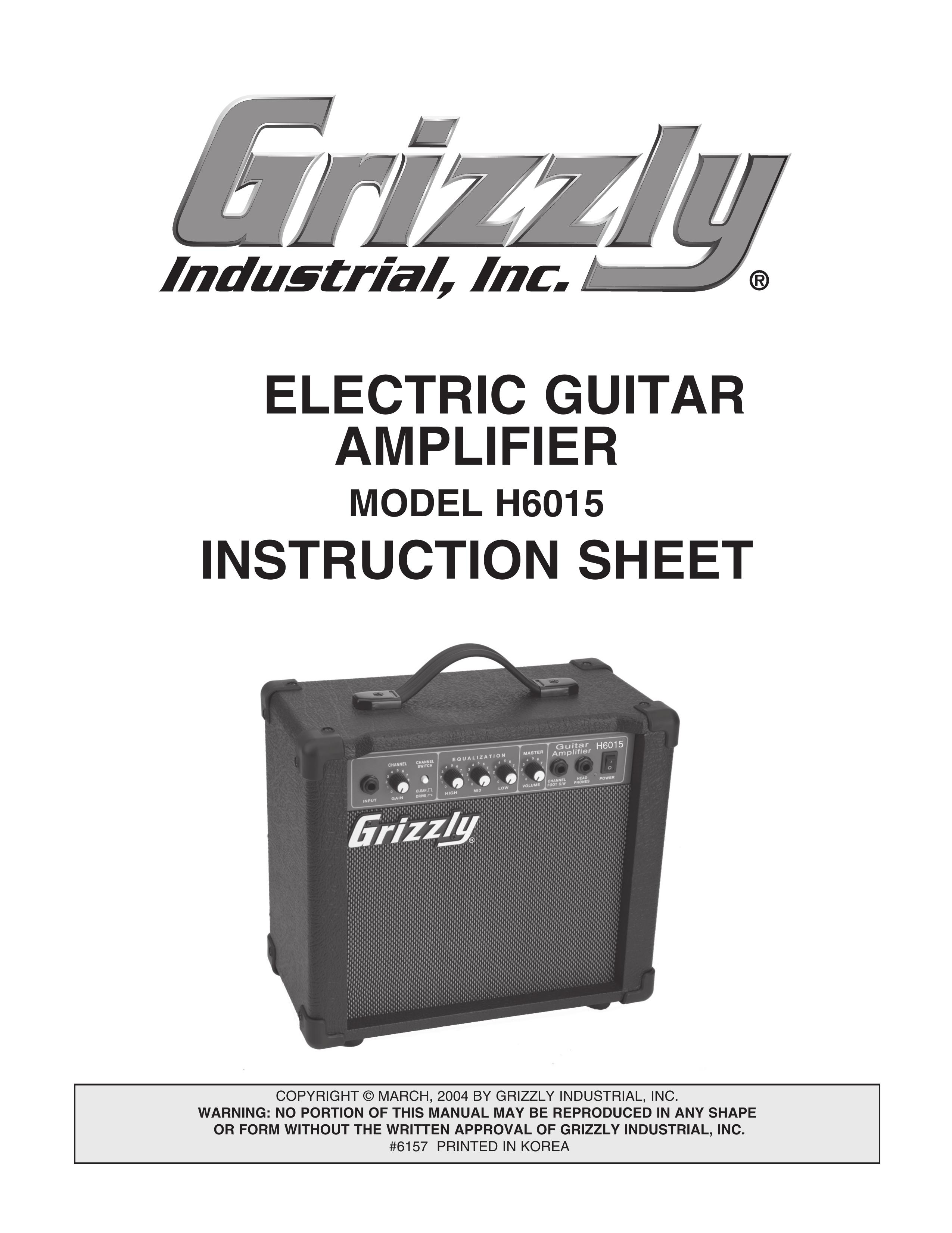 Grizzly H6015 Musical Instrument Amplifier User Manual