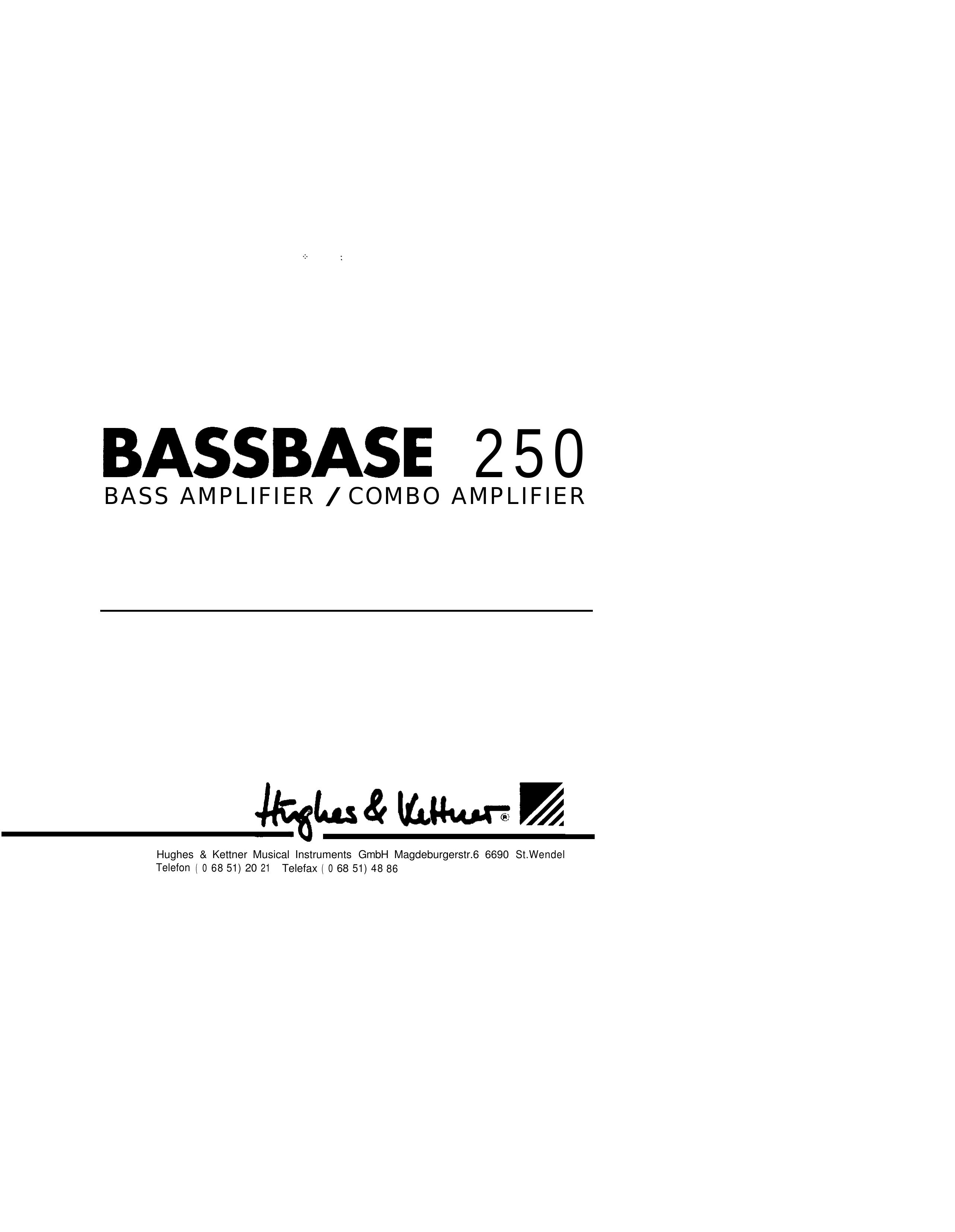 Hughes & Kettner 250BASS Musical Instrument Amplifier User Manual