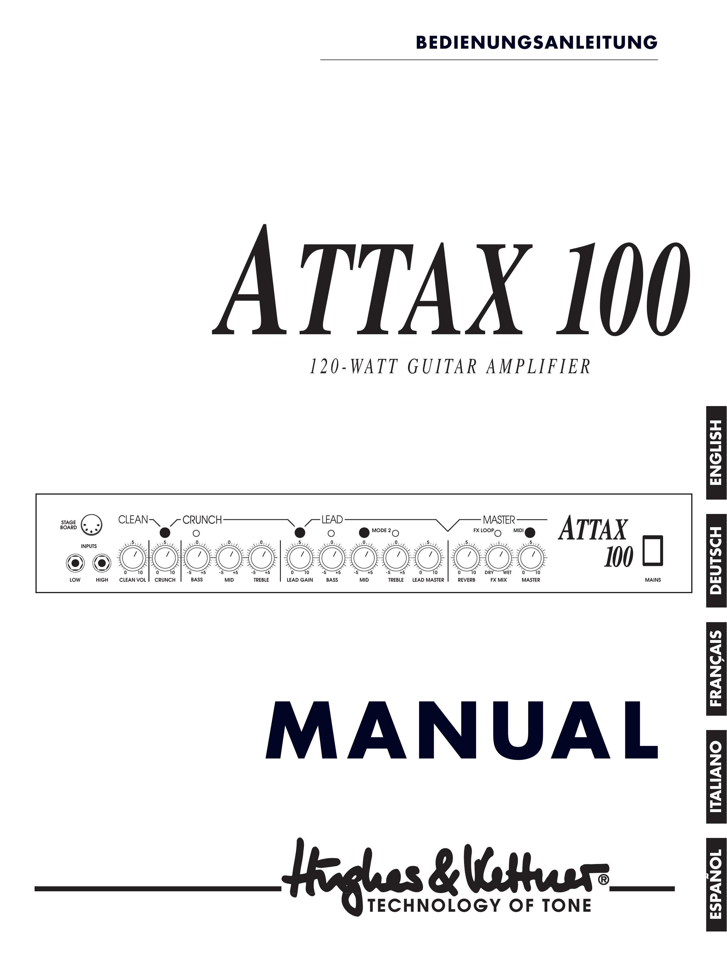 Hughes & Kettner ATTAX 100 Musical Instrument Amplifier User Manual