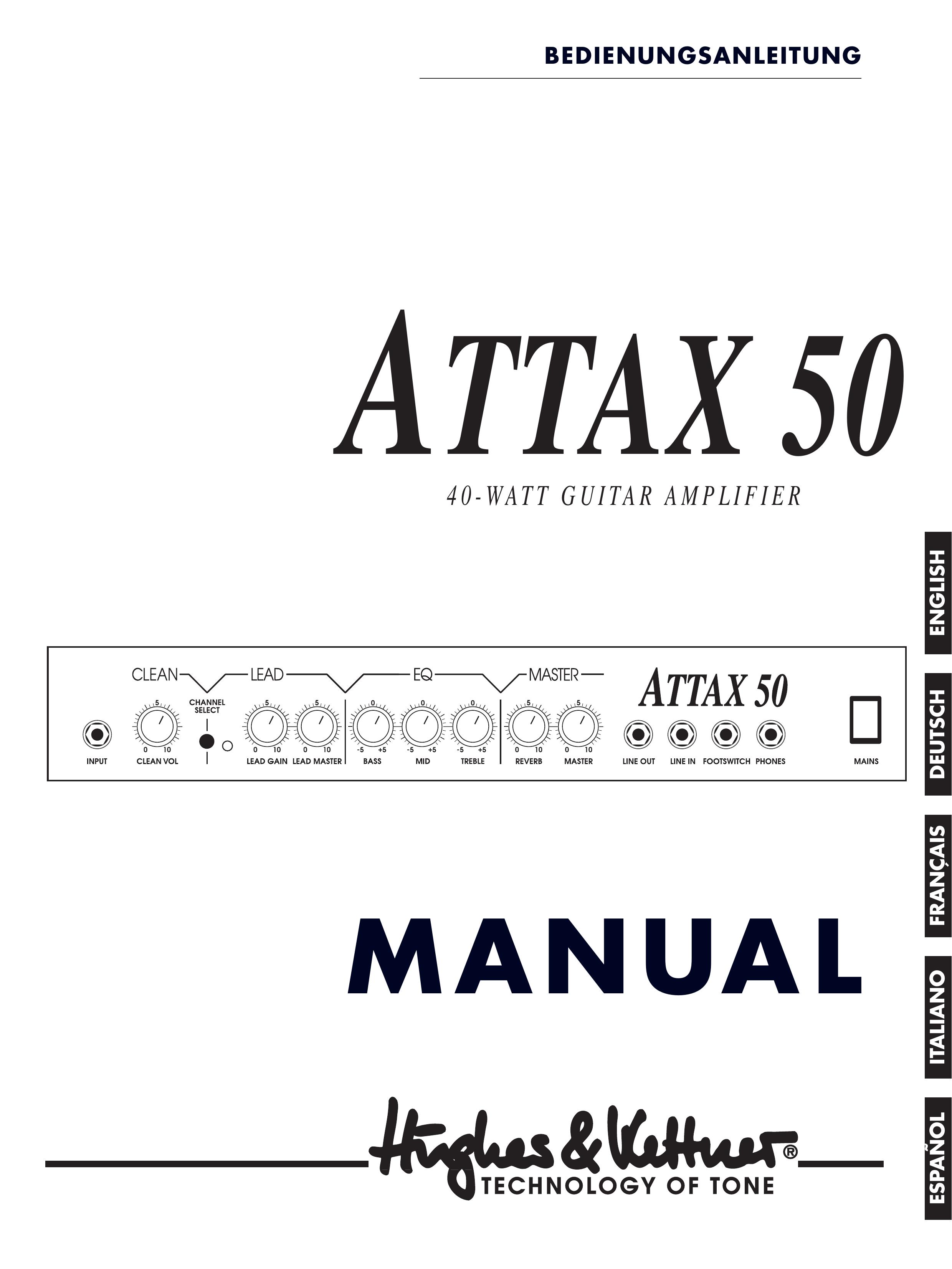 Hughes & Kettner ATTAX 50 Musical Instrument Amplifier User Manual