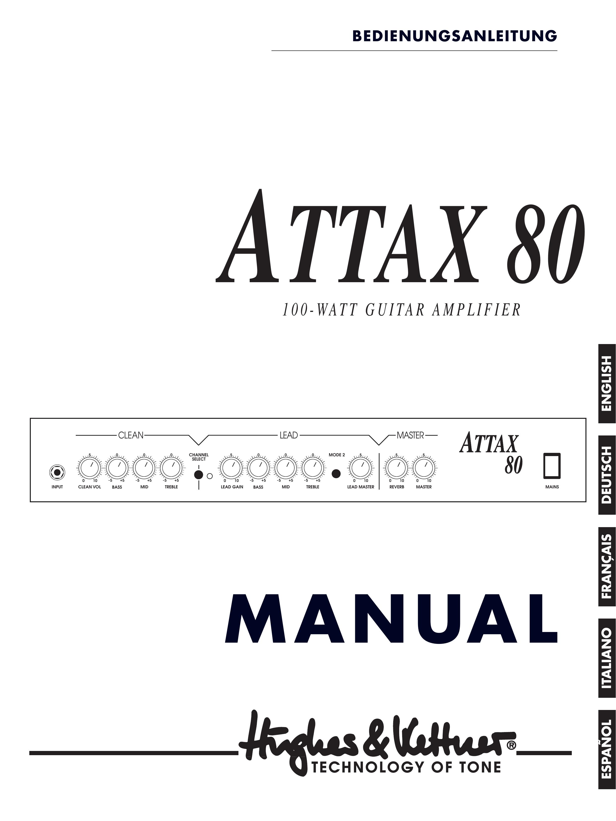 Hughes & Kettner Attax 80 Musical Instrument Amplifier User Manual