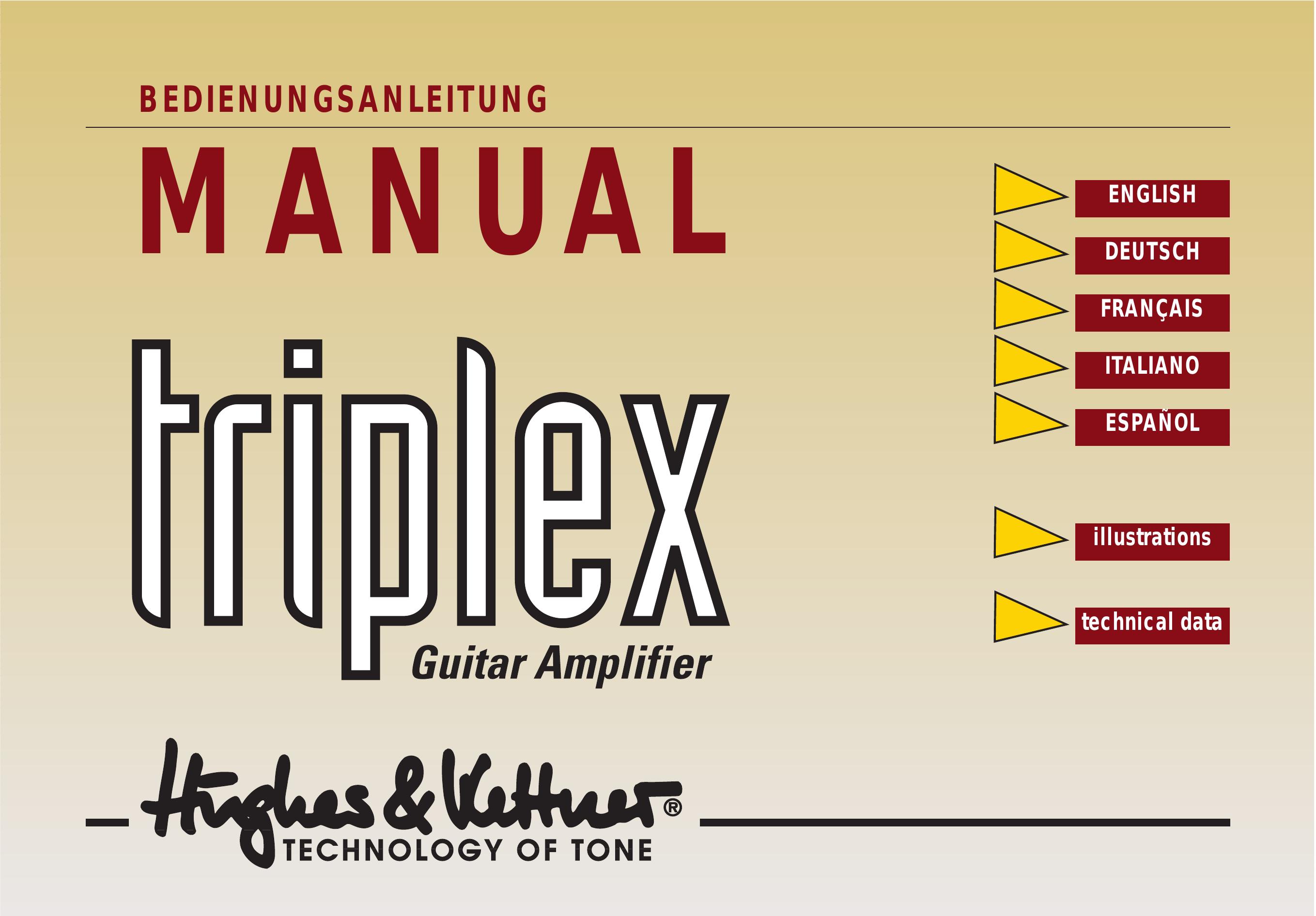 Hughes & Kettner Triplex Musical Instrument Amplifier User Manual