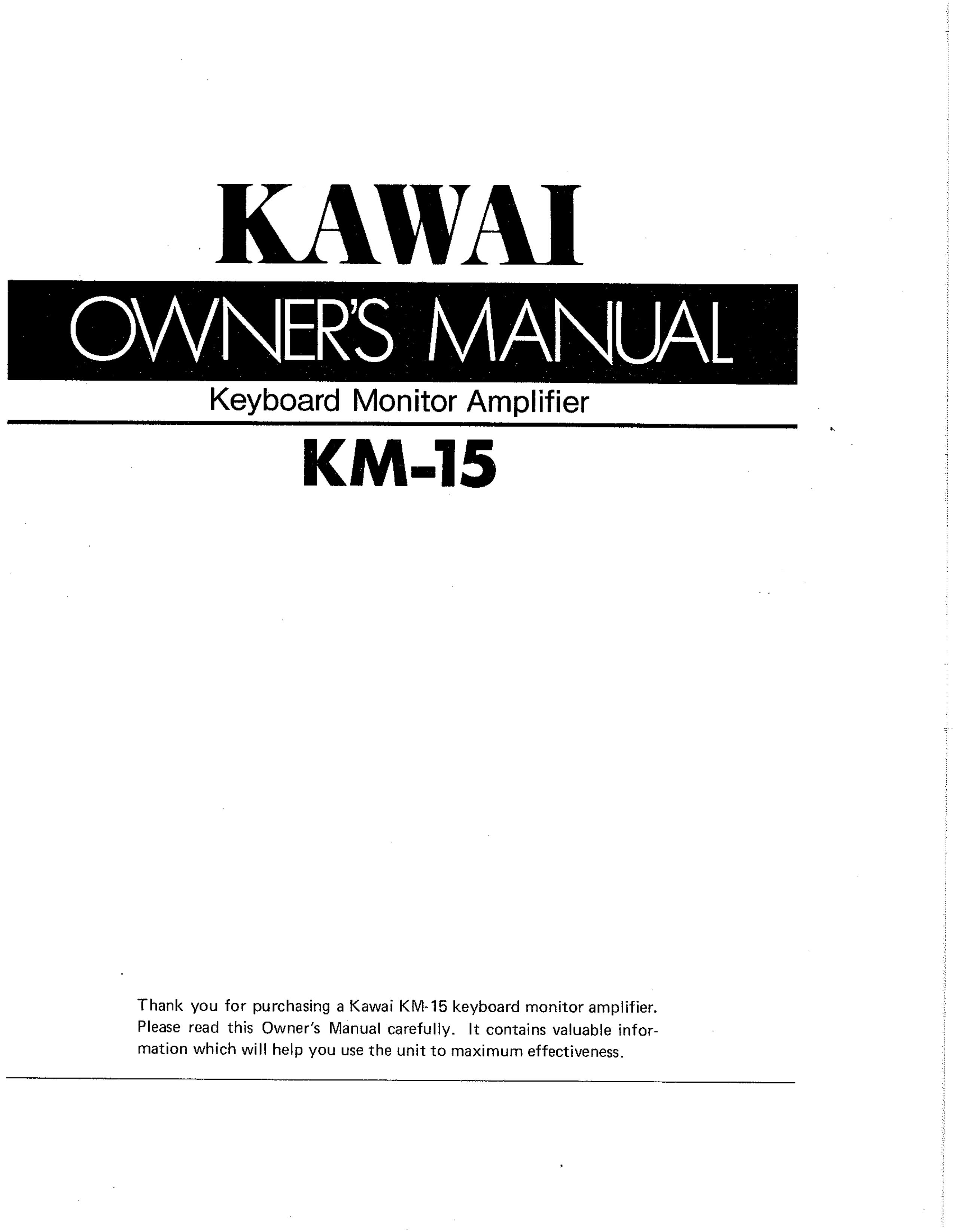 Kawai KM-15 Musical Instrument Amplifier User Manual