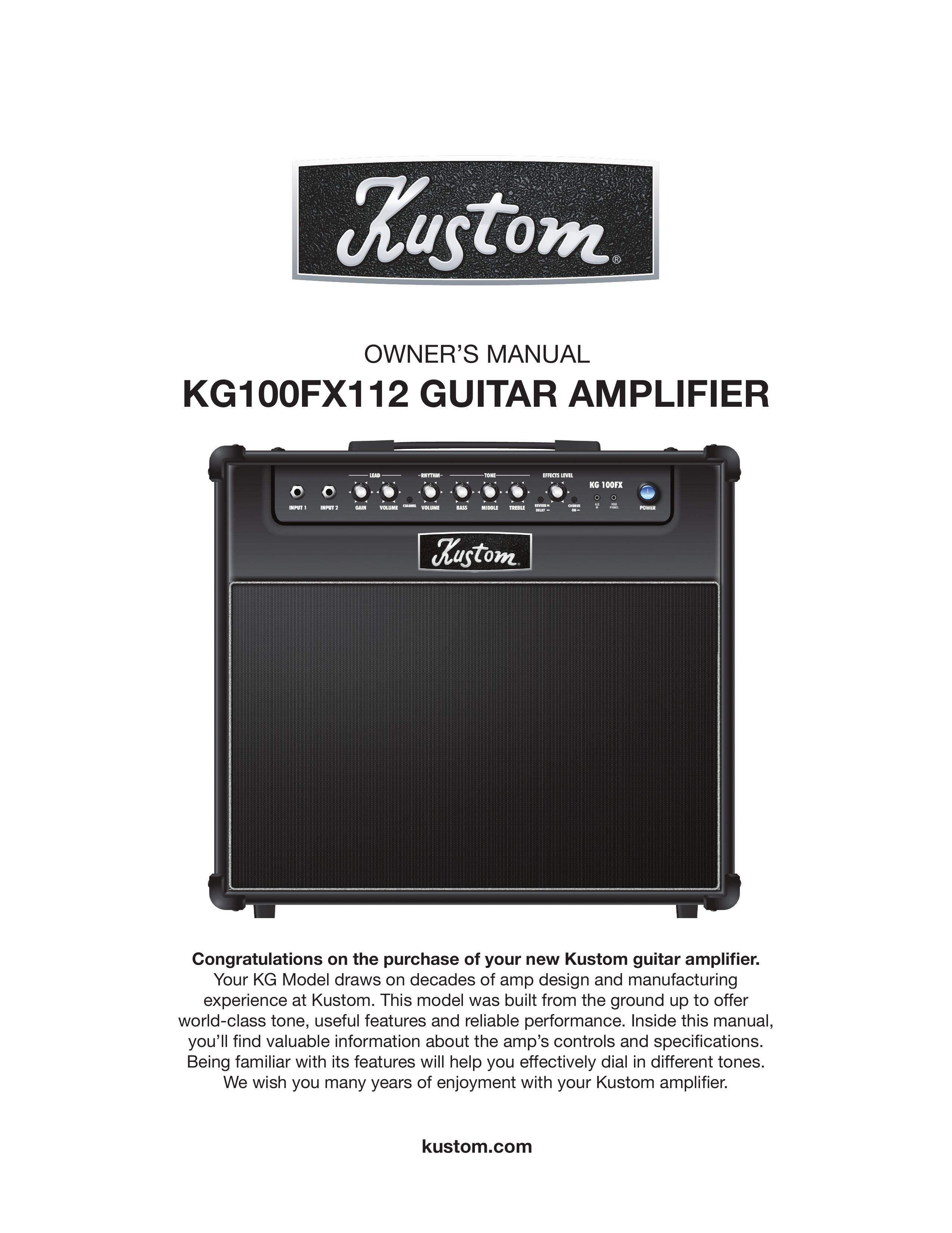 Kustom KG100FX112 Musical Instrument Amplifier User Manual