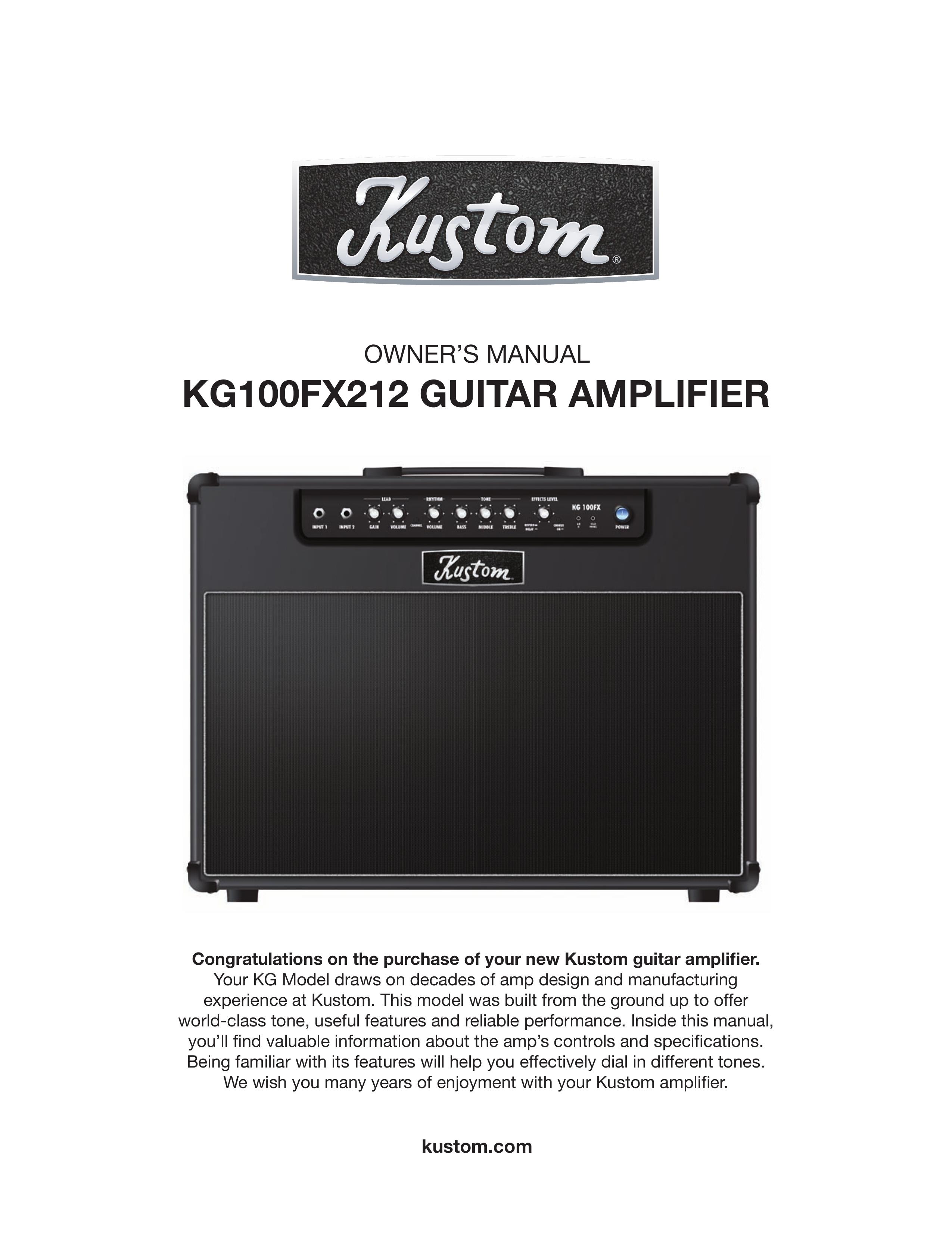 Kustom KG100FX212 Musical Instrument Amplifier User Manual