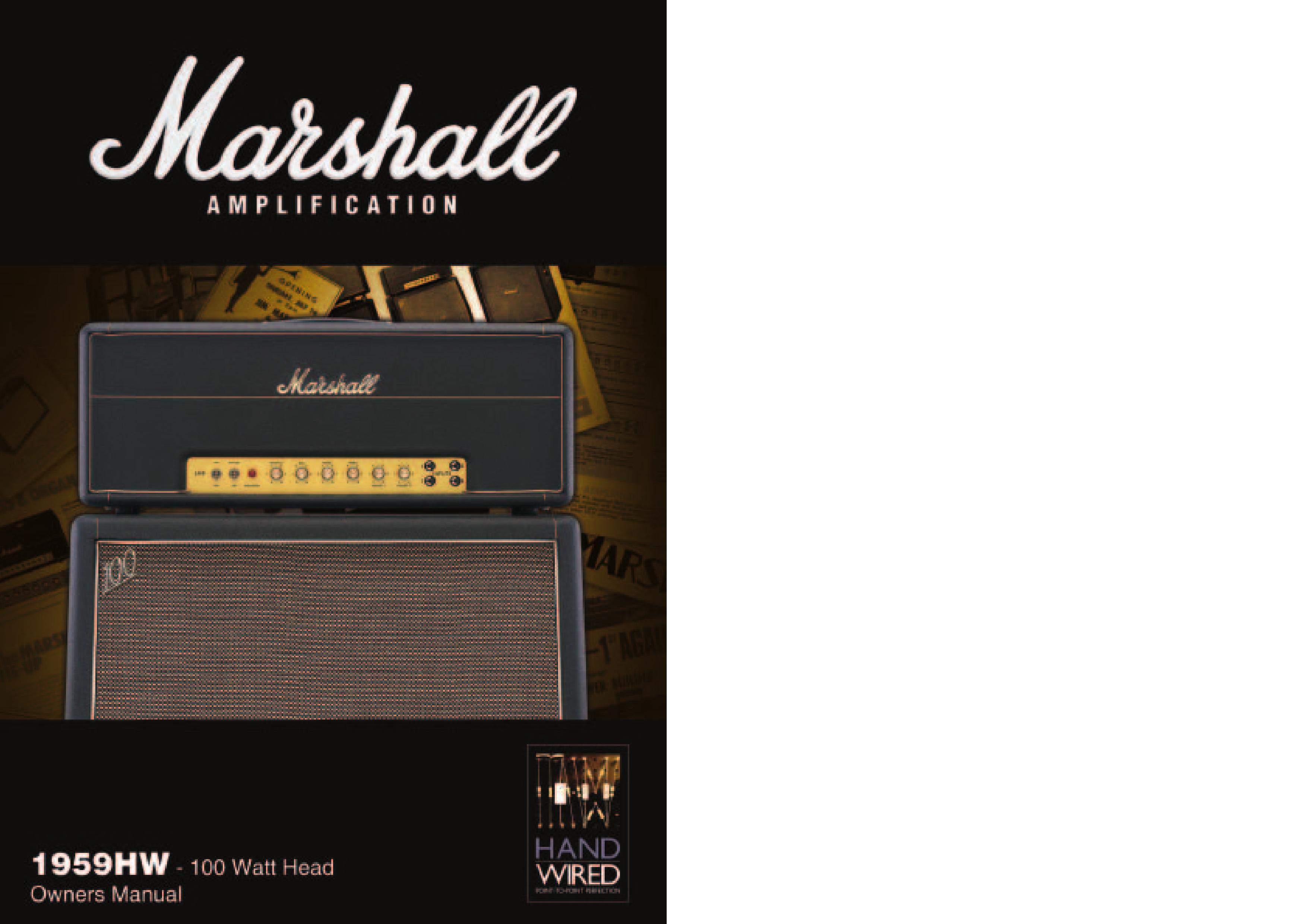 Marshall Amplification 1959HW Musical Instrument Amplifier User Manual
