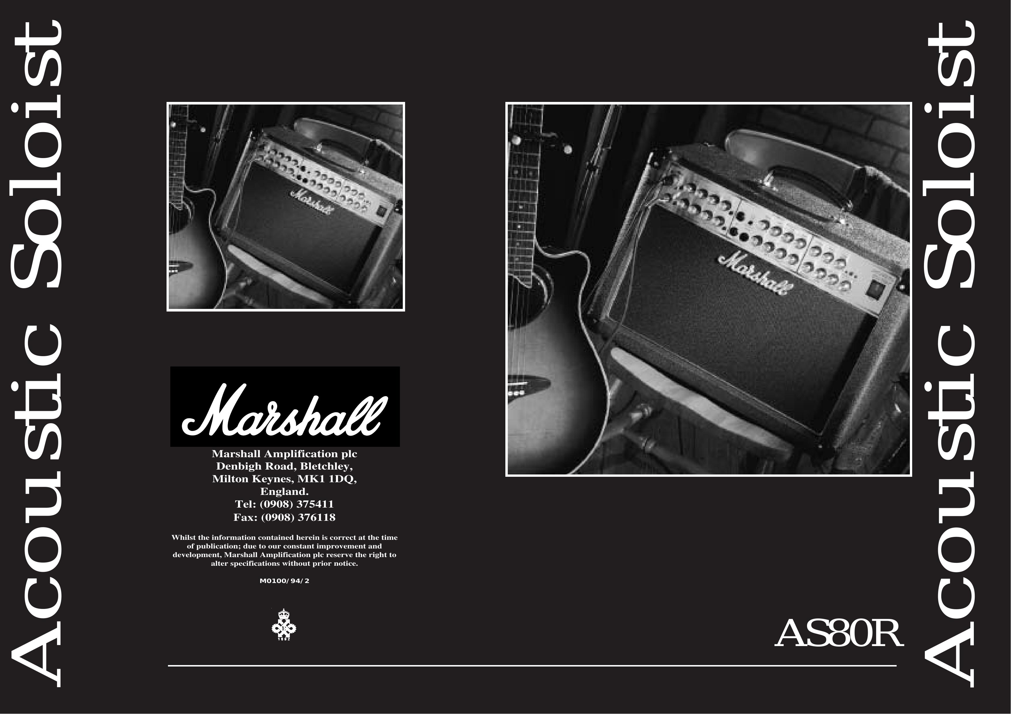 Marshall Amplification AS80R Musical Instrument Amplifier User Manual