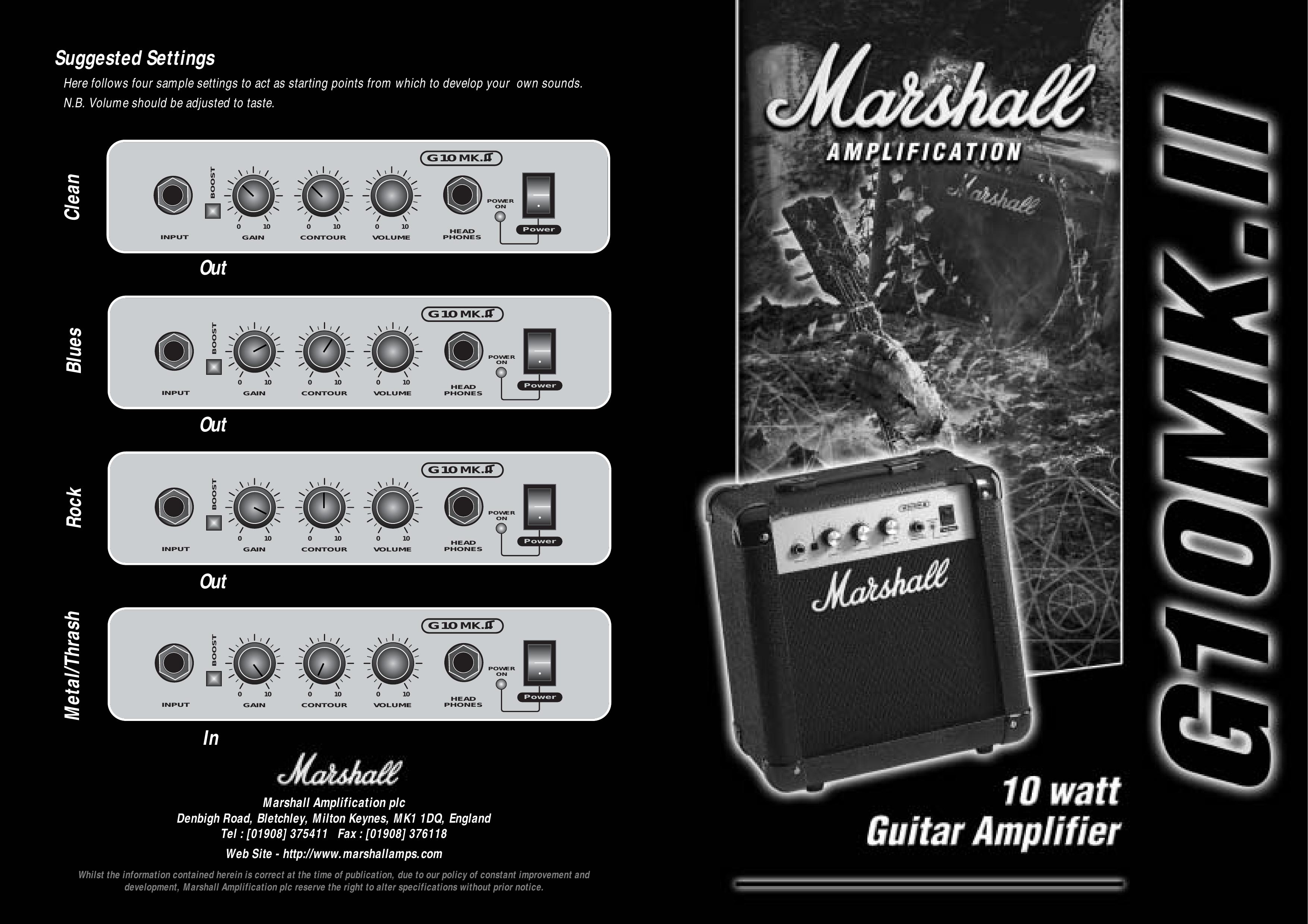 Marshall Amplification G10MK.II Musical Instrument Amplifier User Manual