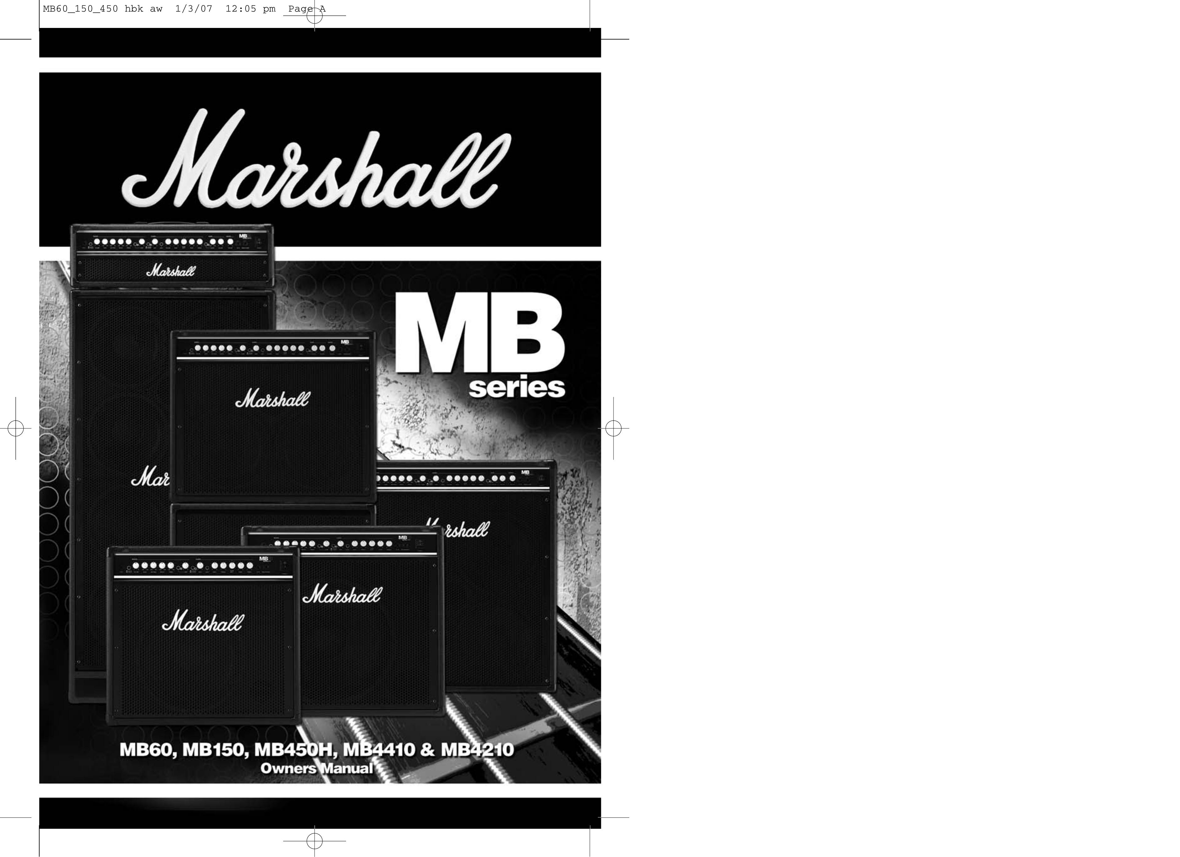 Marshall Amplification MB60 Musical Instrument Amplifier User Manual