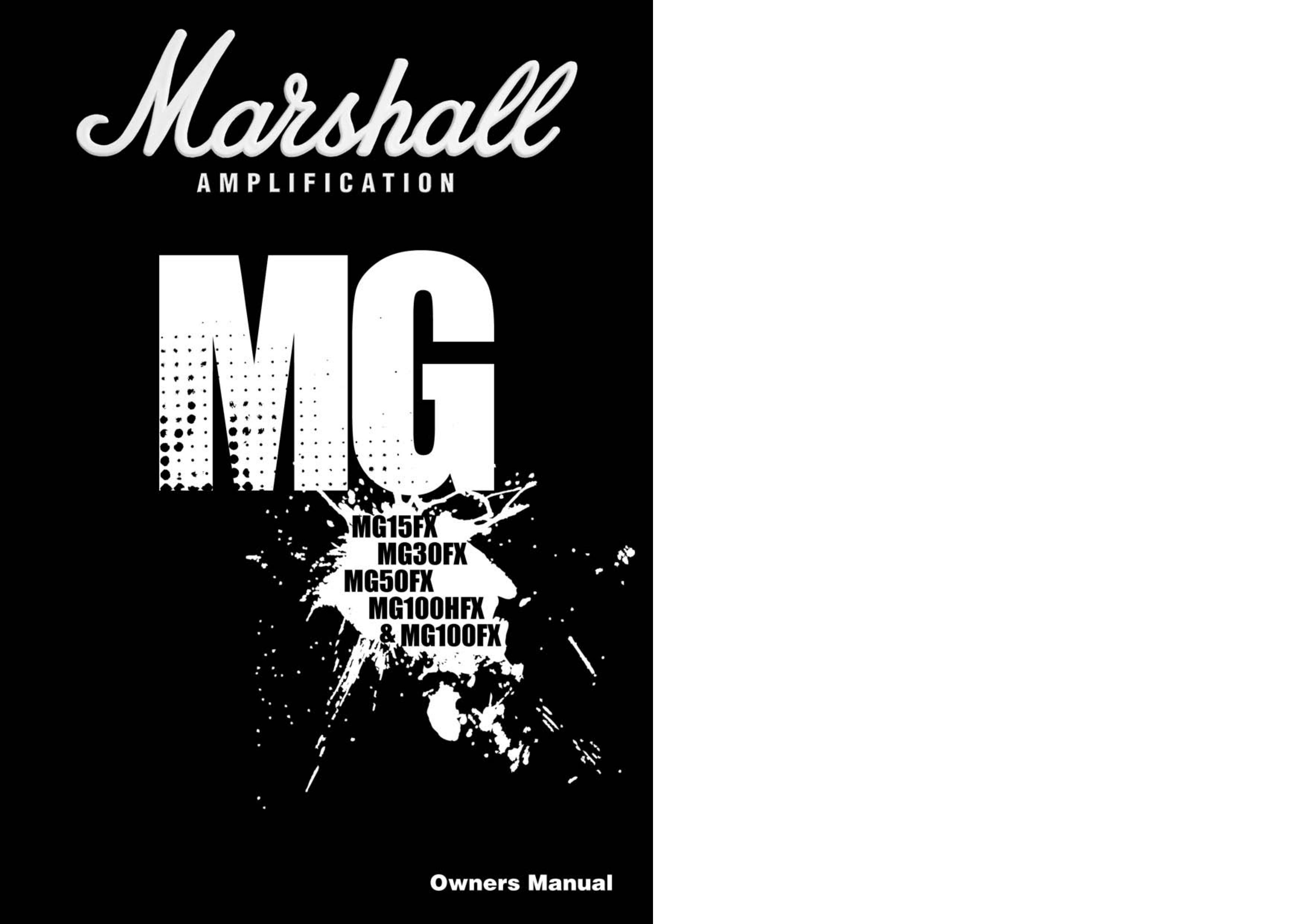 Marshall Amplification MG100HFX Musical Instrument Amplifier User Manual