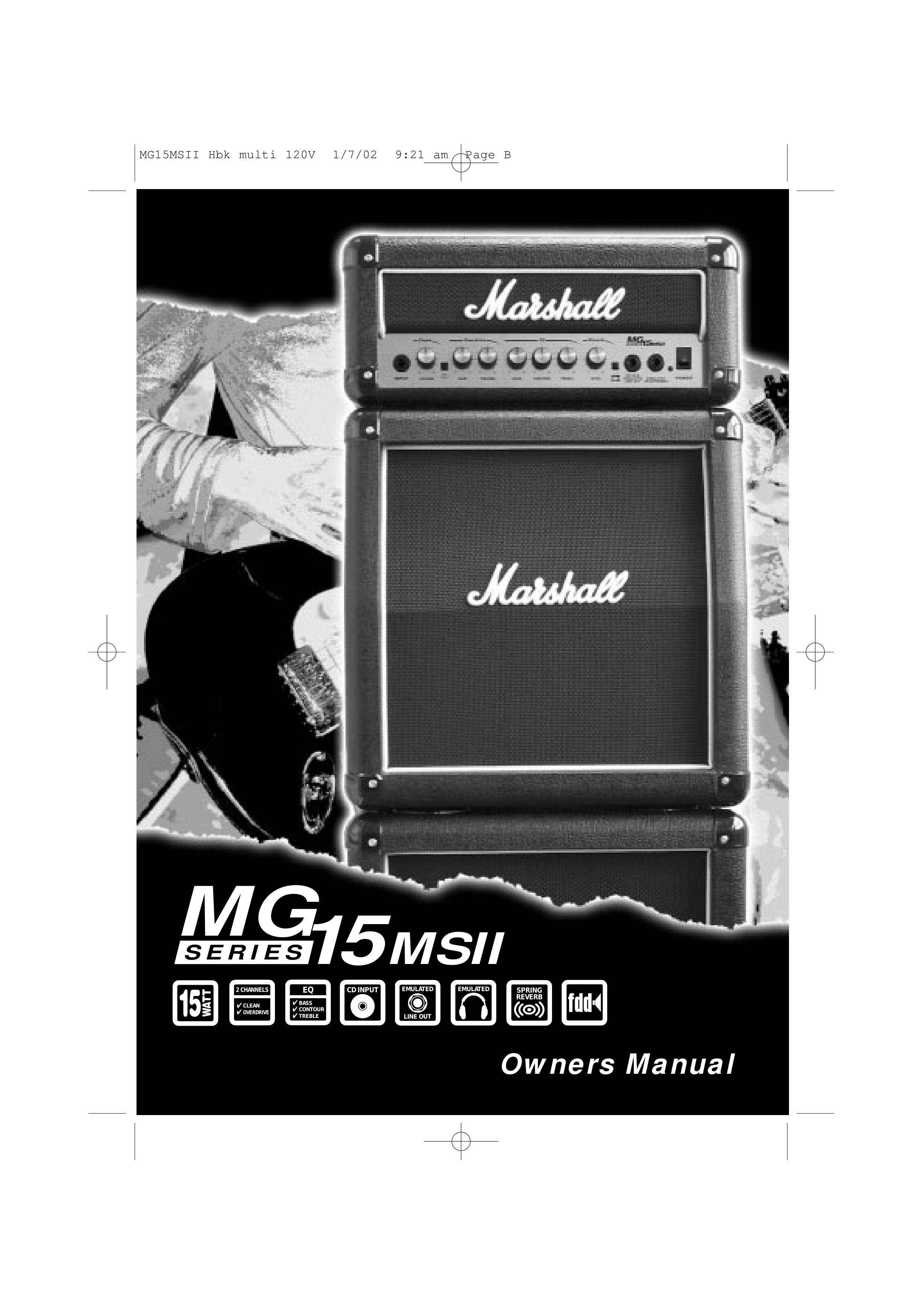 Marshall Amplification MG15MSII Musical Instrument Amplifier User Manual