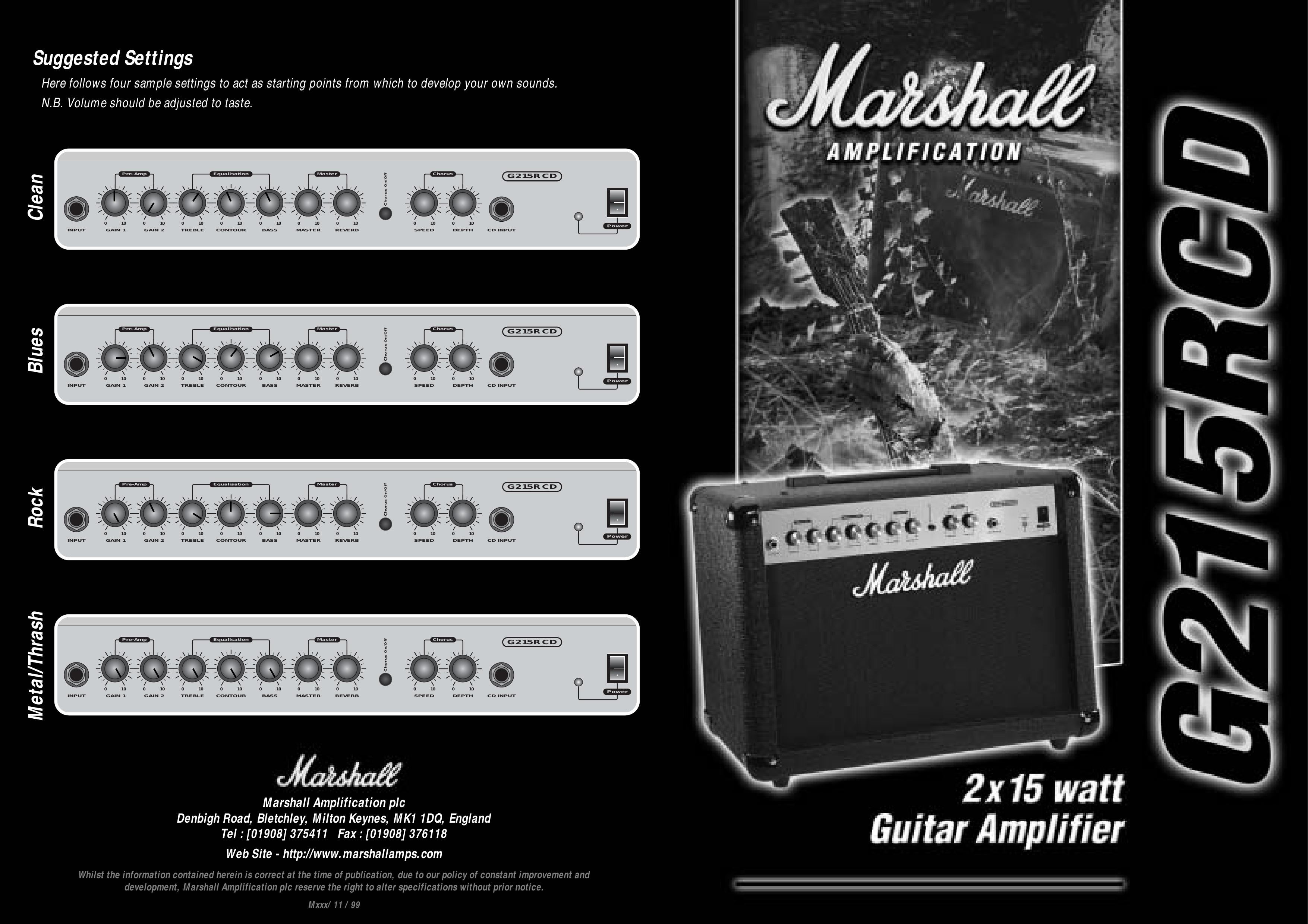 Marshall Amplification MG215RCD Musical Instrument Amplifier User Manual